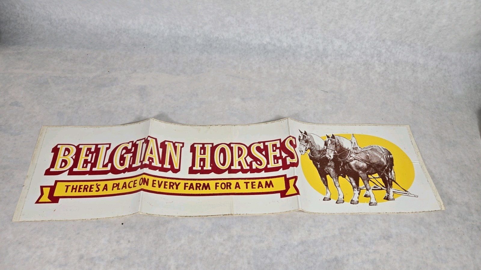 Vintage Lot 3 BELGIAN HORSES Advertising Sticker Place On Every Farm For A Team