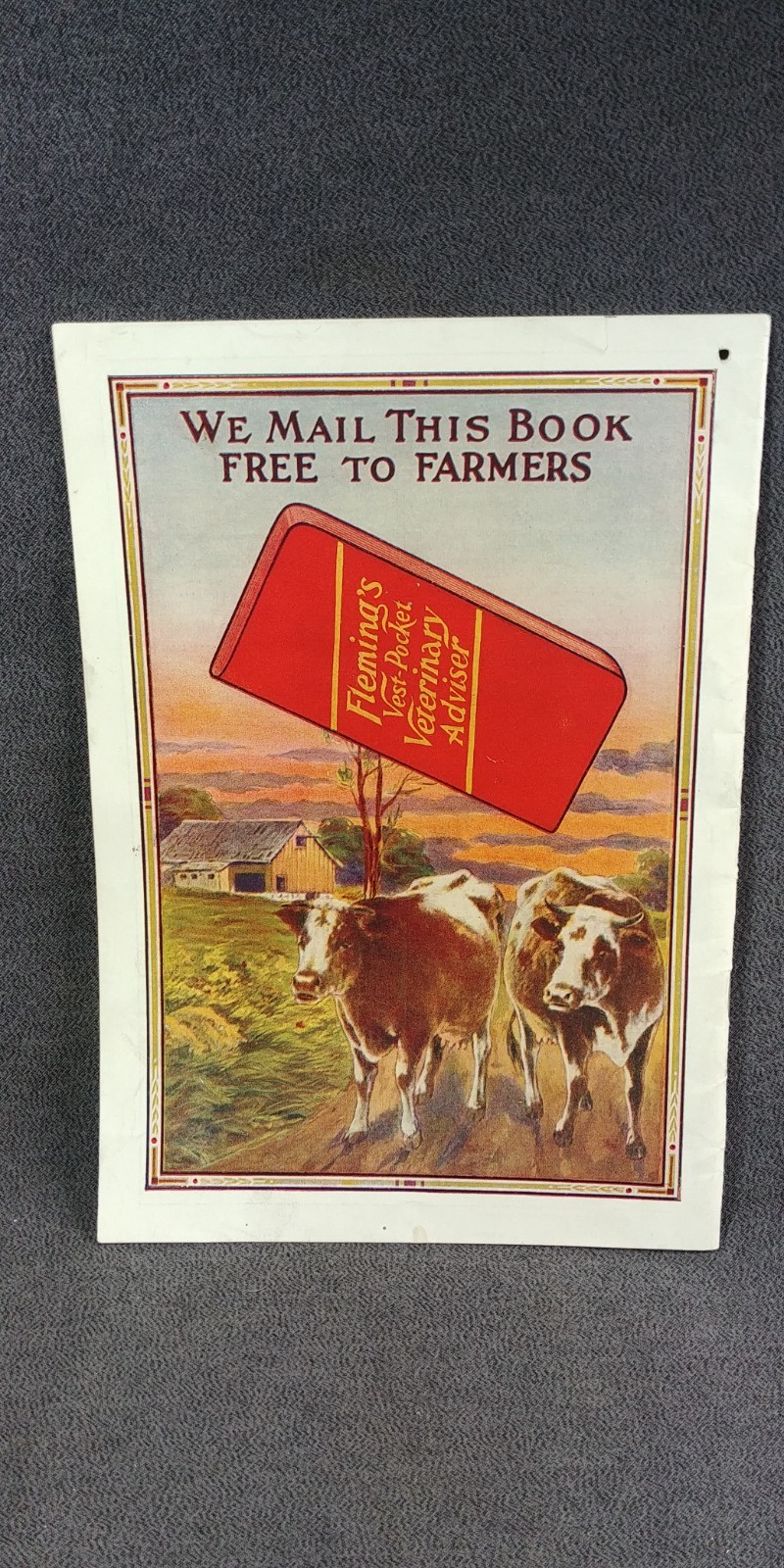 &rsquo;16 Fleming Brother Farm Live Stock Almanac Ag Ad Veterinary Horse Art Print G38
