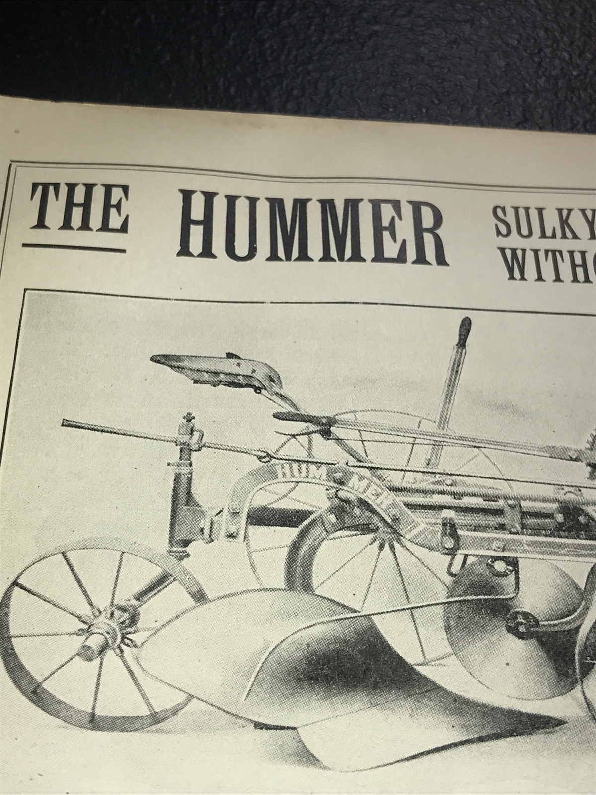 ORIGINAL 1905 Racine Sattley Hummer Plow – Omaha – Nebraska – Farm Advertising