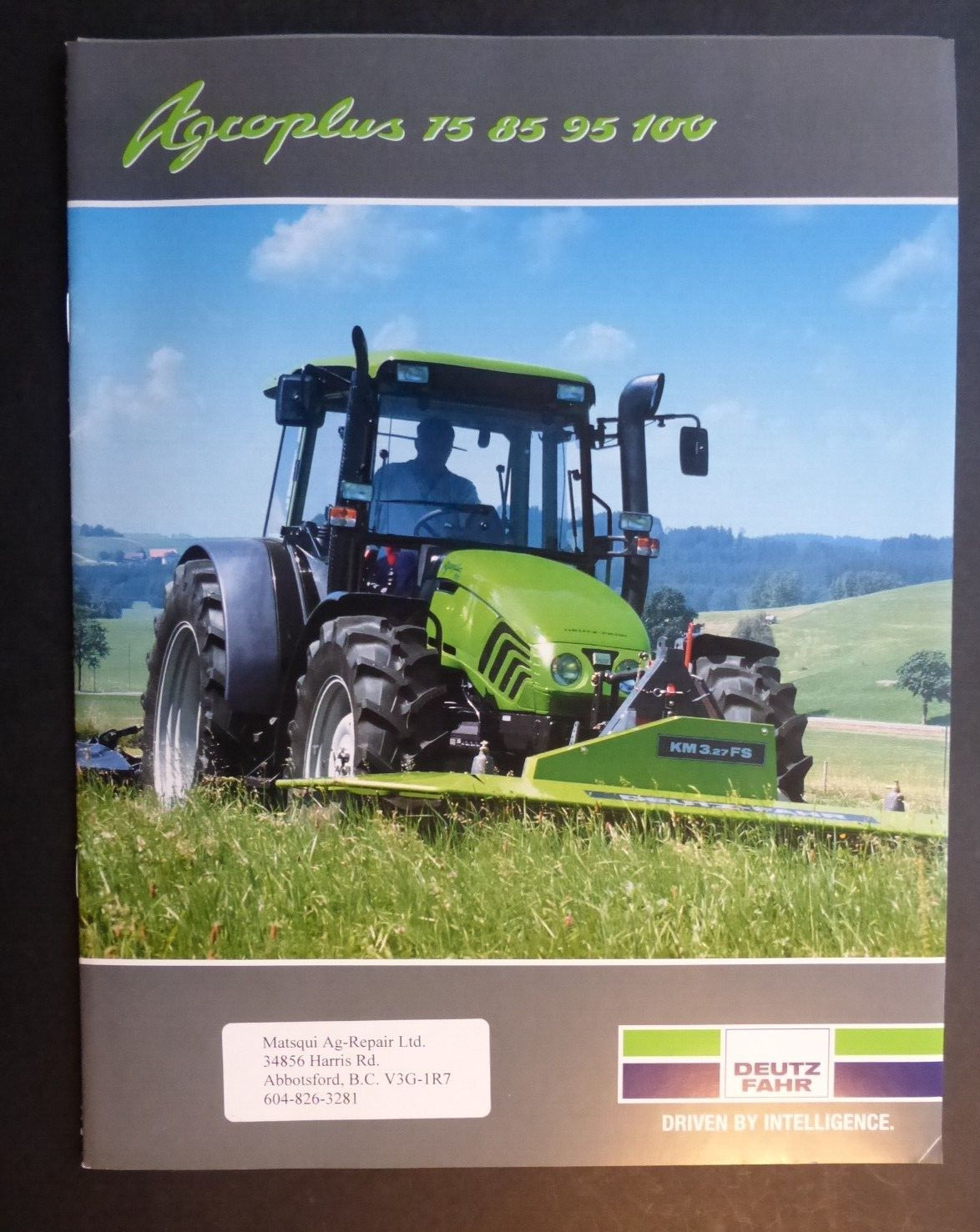 VTG Ad Sales Brochure Catalog Deutz-Fahr Agcoplus 15 85 95 100