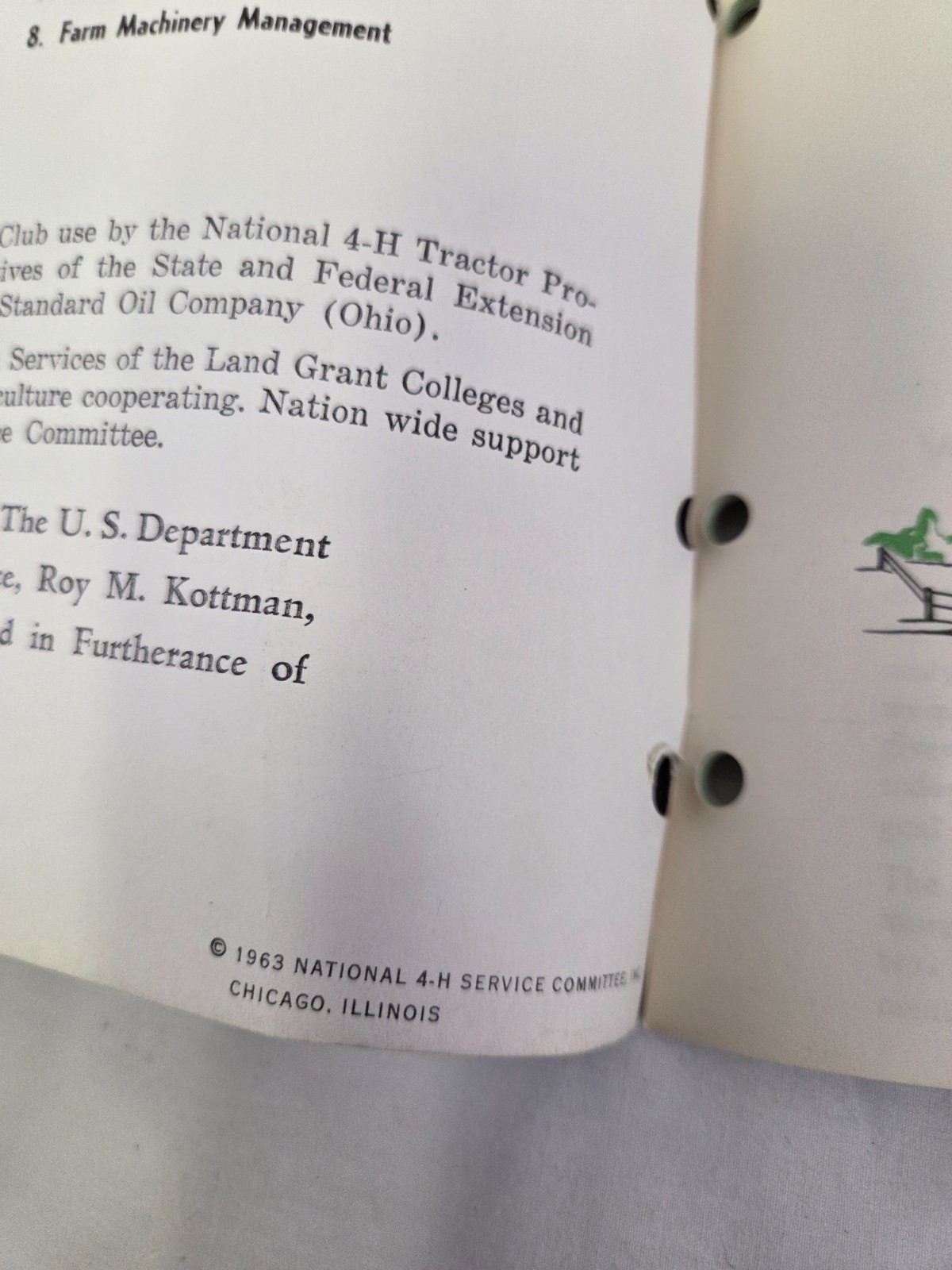 1963 4H Tractor Care And Safety Program Manual Book Leaders Manual