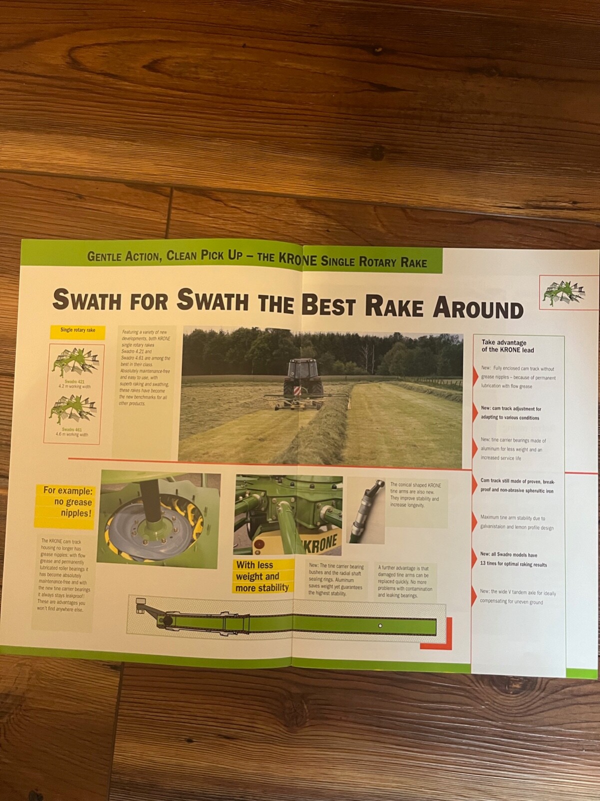 Krone Swadro 421/461 single rotary rake sales brochure