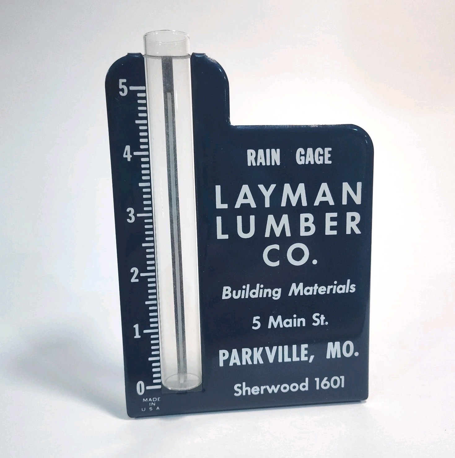 Vintage Advertising Rain Gauge Layman Lumber Co Parkville Missouri
