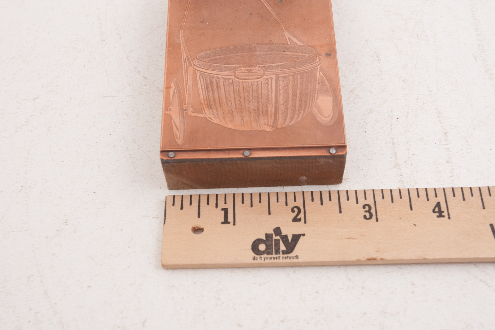 Push Cart w/Galvanized Tub Farmer Orchard Printers Block Advertising (A5L-21)
