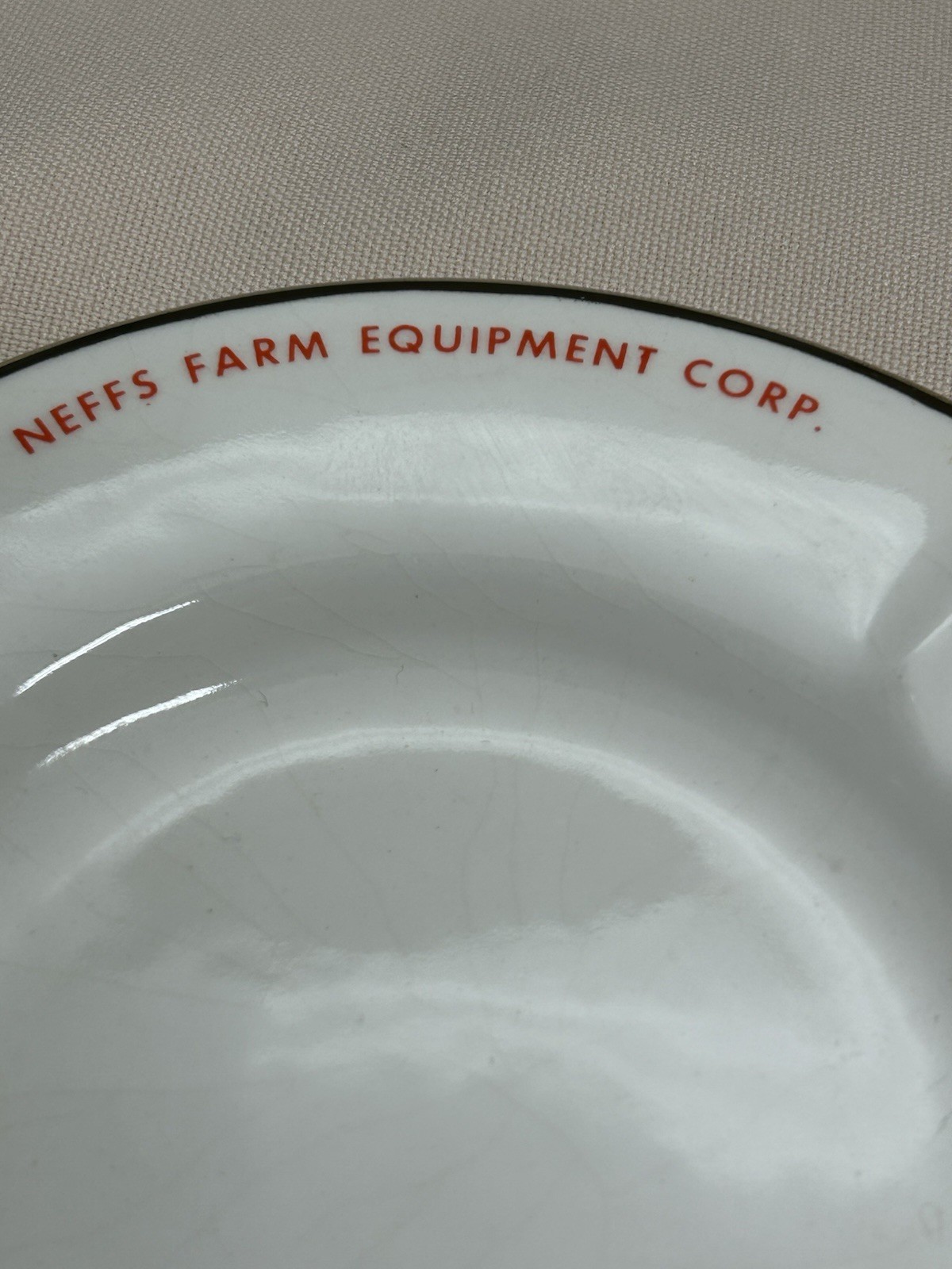 Vintage Neffs Farm Equipment Corp Collector Plate Ashtray Advertising Neffs, PA