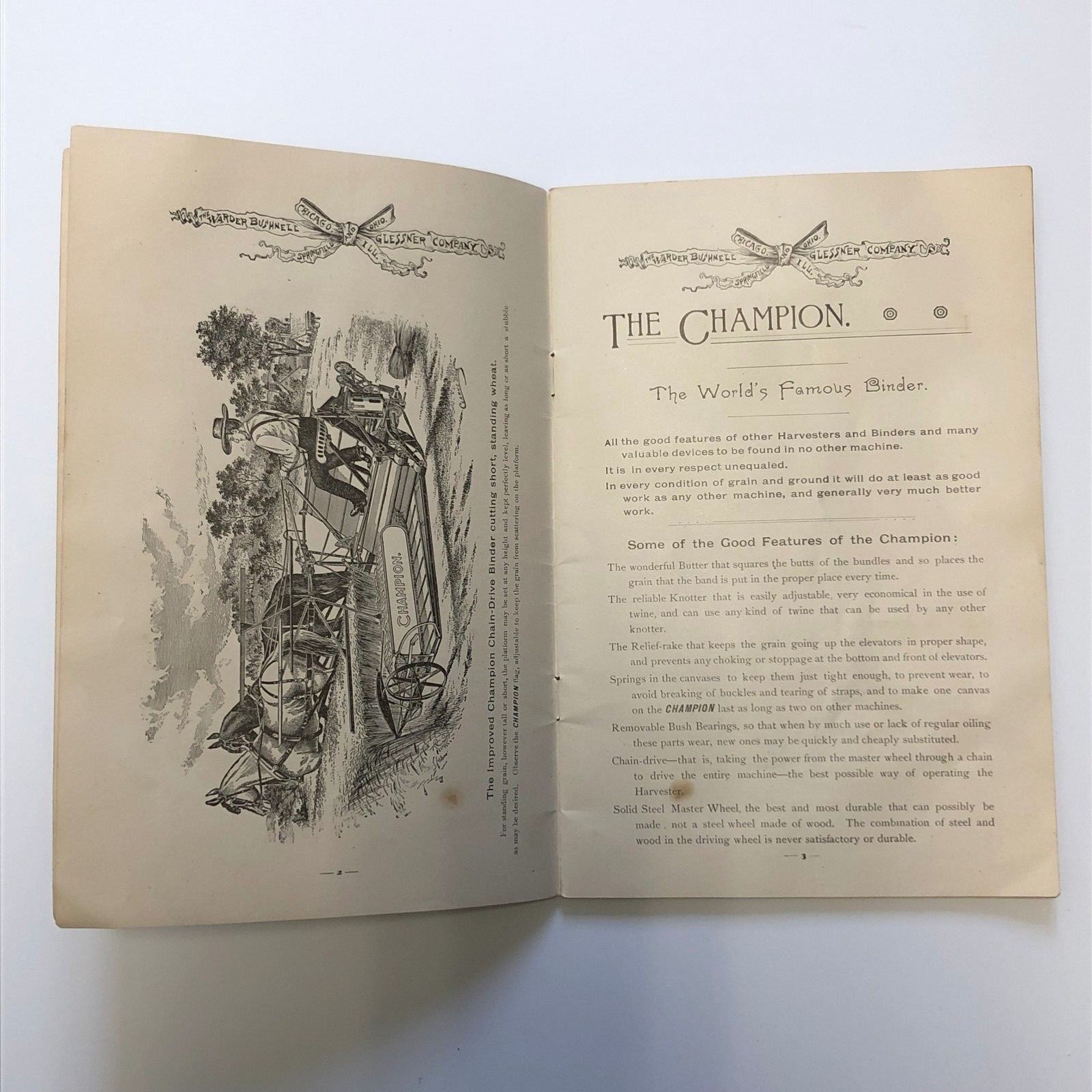 1889 Champion Binders, Reapers, & Mowers Pamphlet Antique Tractor
