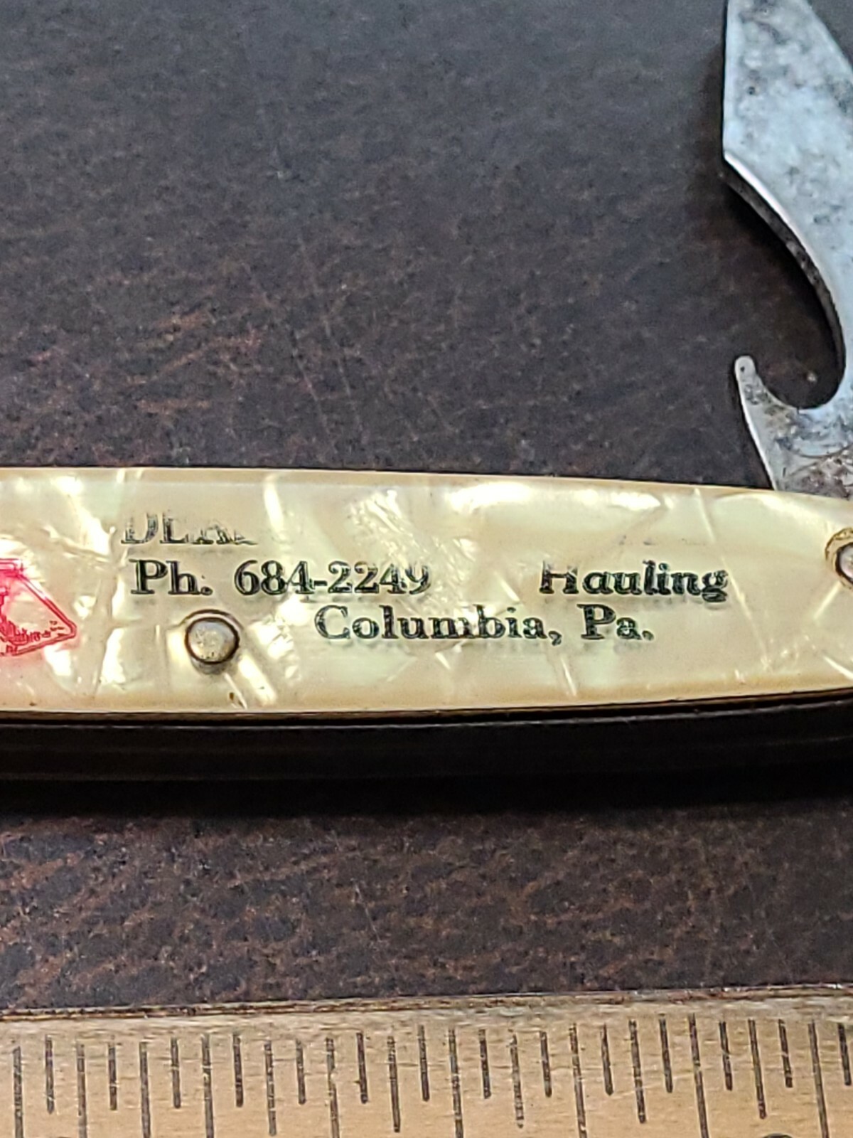 Vintage Early Columbia Pa Excavator Equipment Pocket Knife