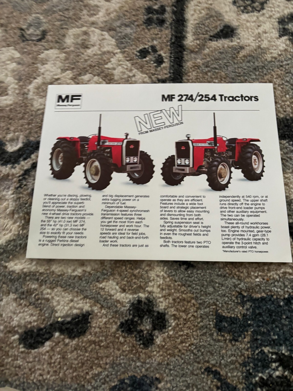 Massey Ferguson 274 254 Tractor Brochure FCCA24