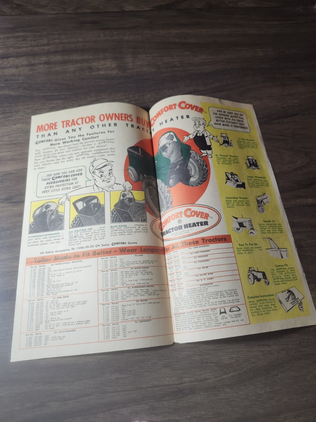 Late 1940s Comfort Cover Tractor Heater for Tractors Brochure Graphic!