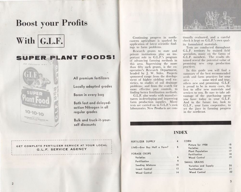 G.L.F. King of Corn Hybride, Spring Planting Guide, 1958