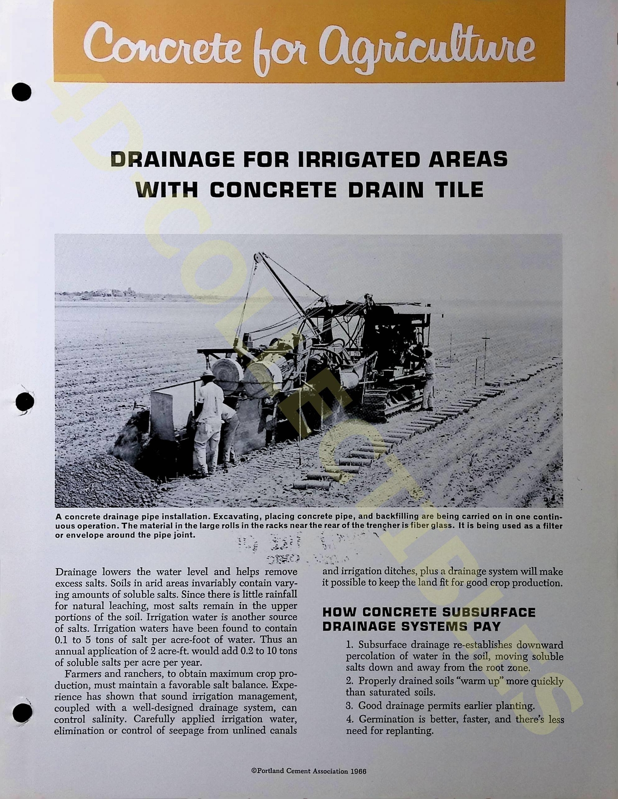 Vintage Farm Brochure 1966 Portland Cement Concert for Agriculture