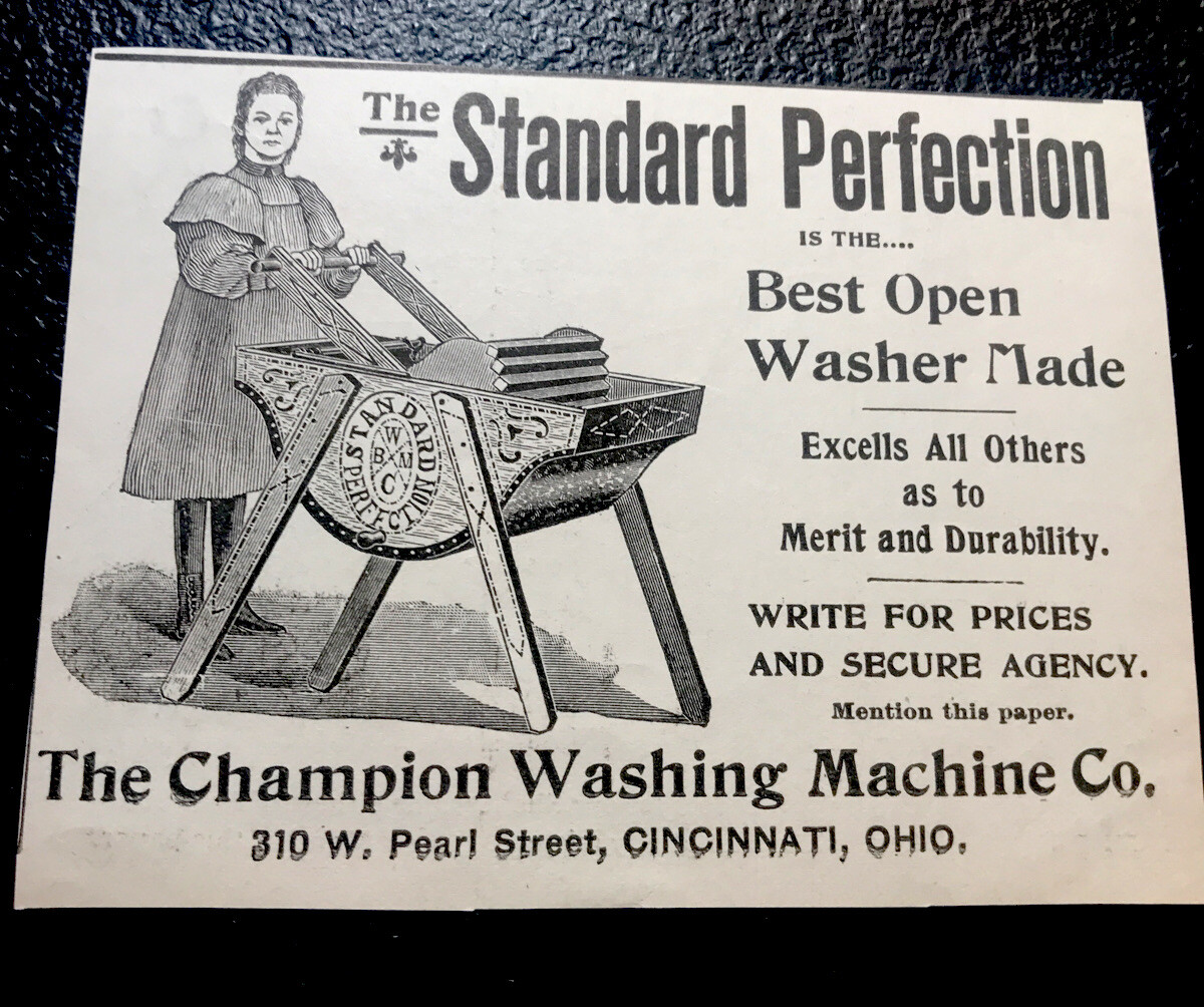 ORIGINAL 1897 Champion Washing Machine Farm Advertising – Cincinnati – Ohio