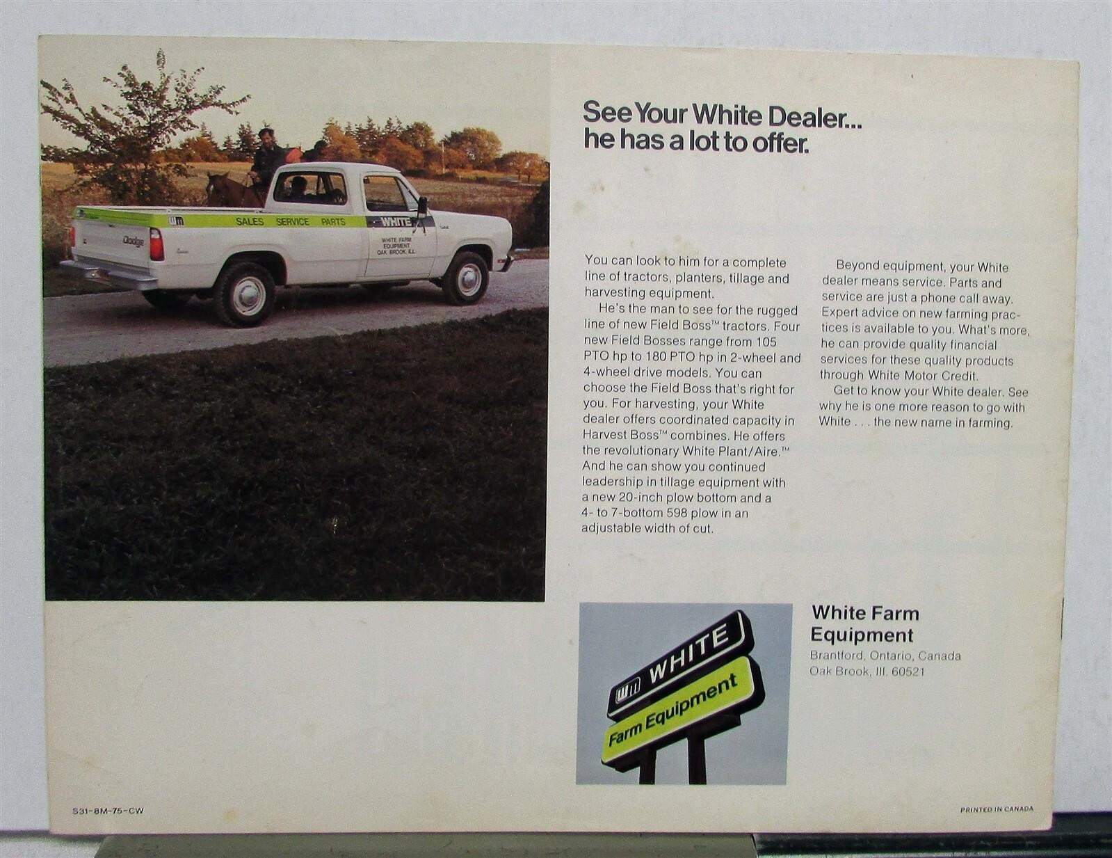 1975 White Plant Aire 5400 3400 Specs Agricultural Sales Brochure CANADIAN