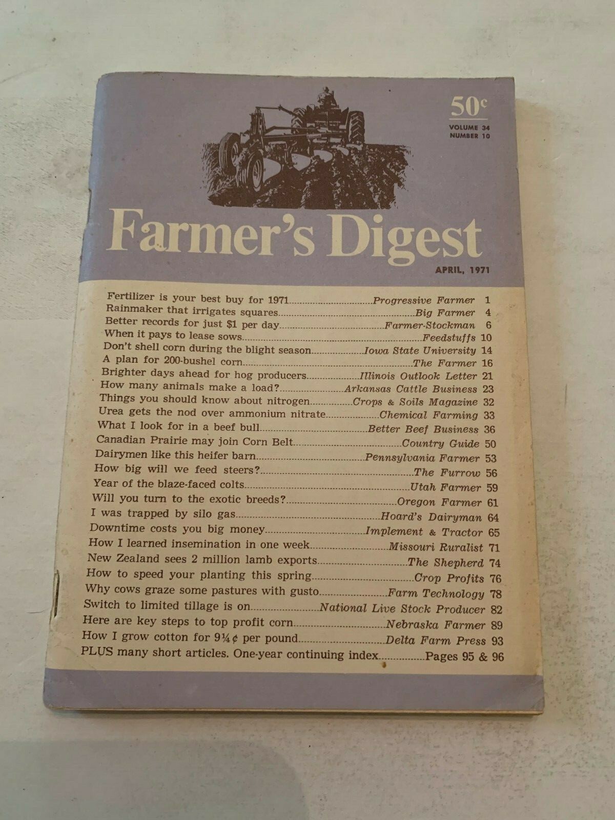 April 1971 Farmers Digest Magazine Volume 34 Number 10