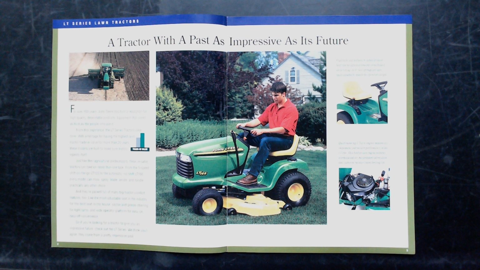 John Deere LT Series Lawn Tractors Brochure Vintage Agriculture Flyer