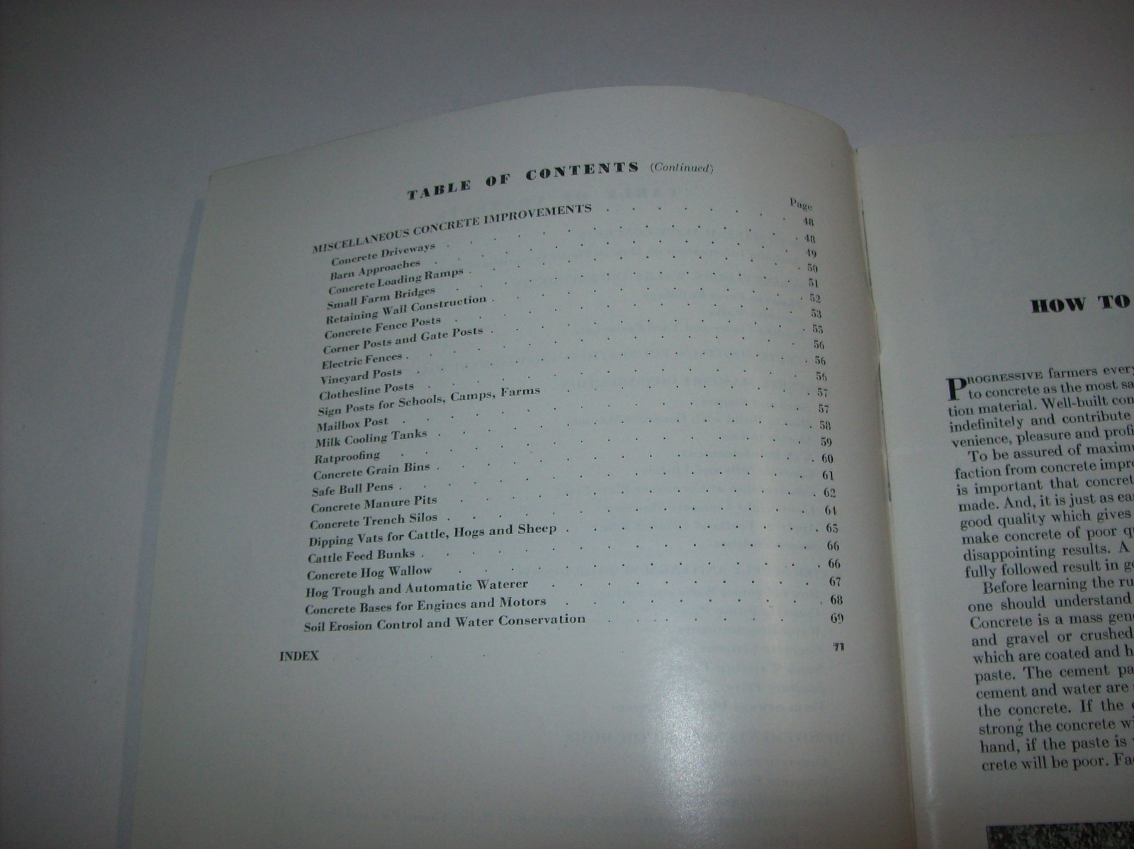 Vintage 1946 HANDBOOK OF CONCRETE FARM CONSTRUCTION, Portland Cement Association