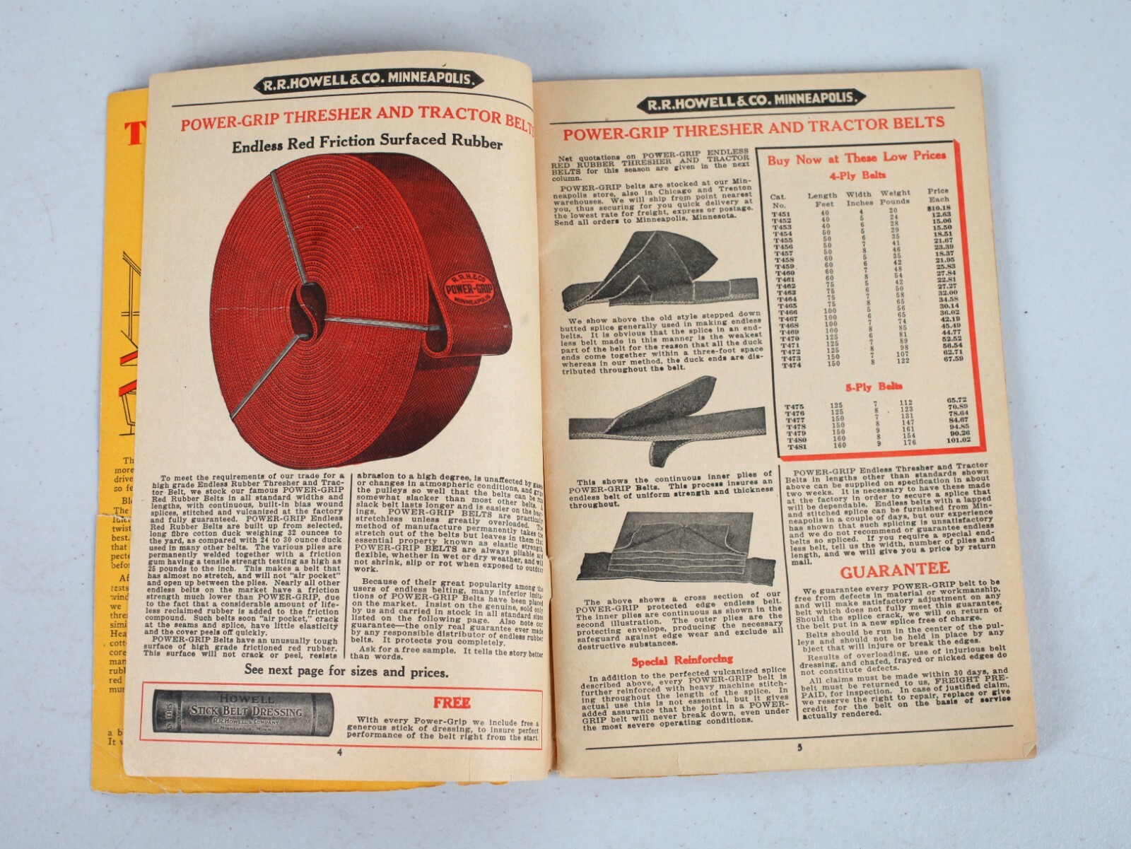 1936 R.R. Howell Thresher & Power Farming Supply Catalog T-36 Minneapolis MN