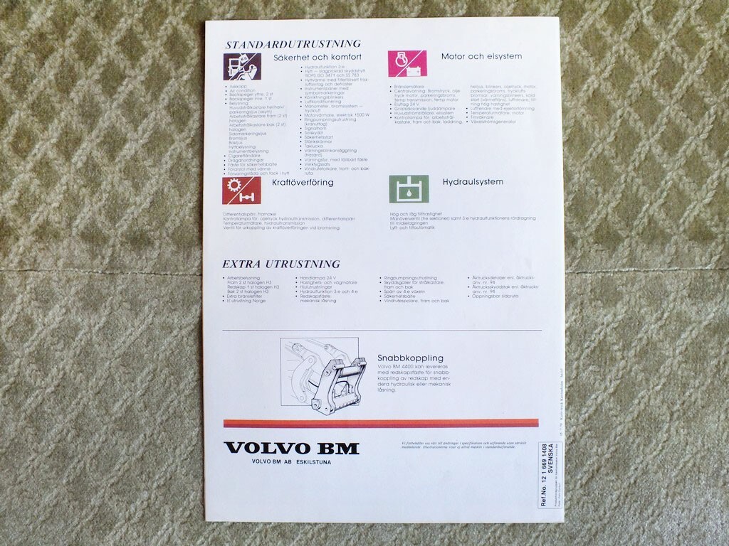 VOLVO BM 4400 Wheel Loaders Tractors Brochure Prospekt 1979