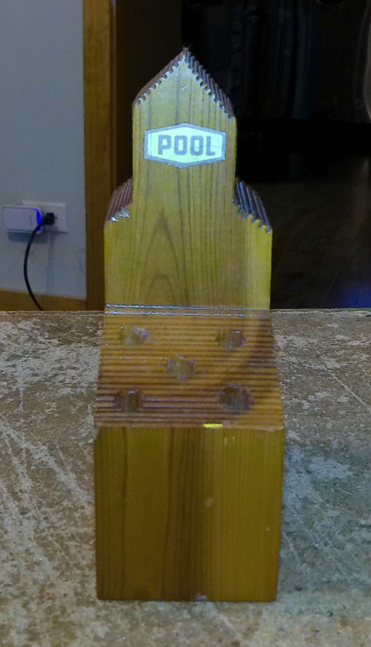 vintage wood pool grain elevator sask. canada pencil holder very good used
