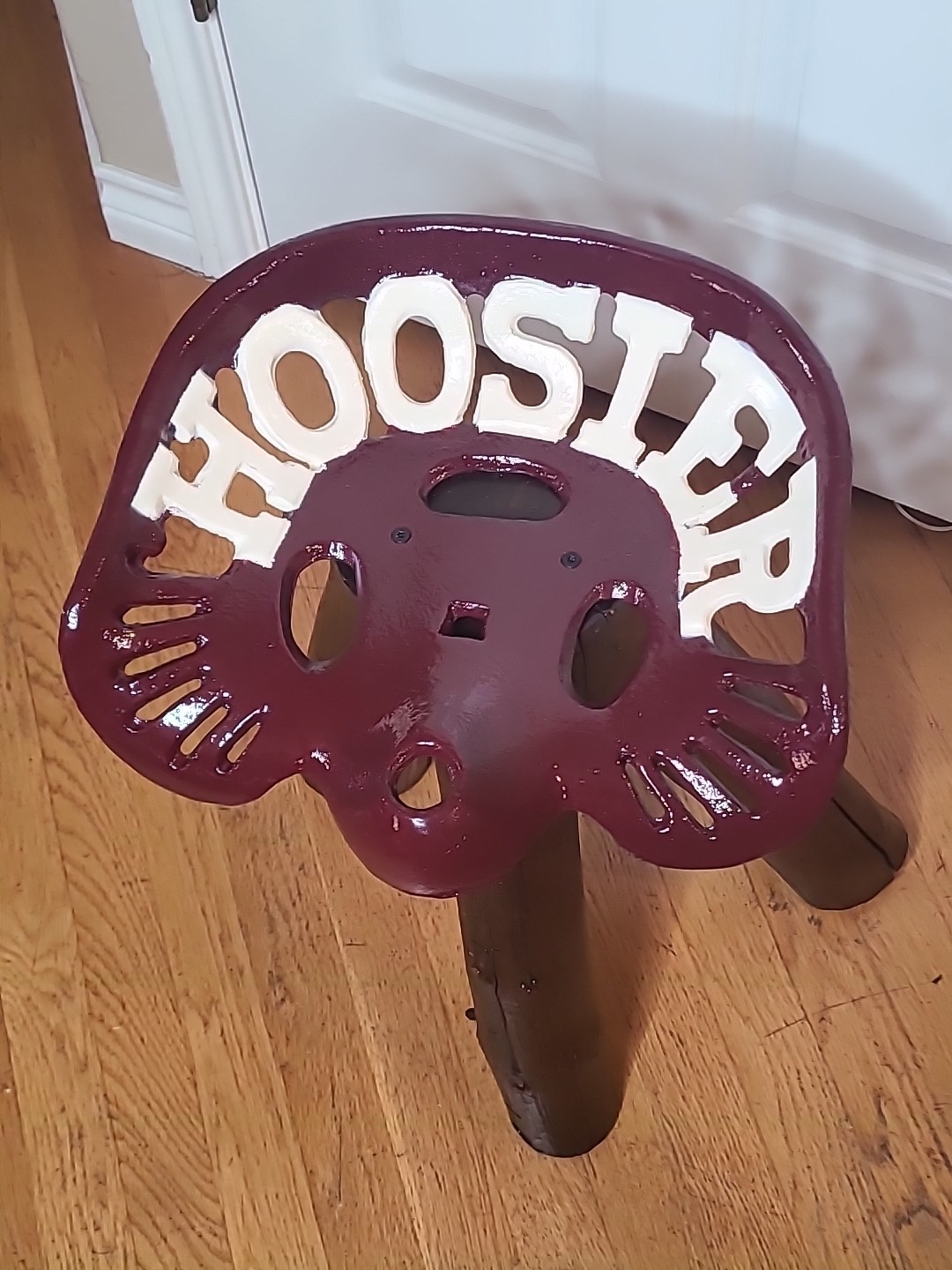 HOOSIER Cast Iron Tractor Seat Custom Made STOOL One Of A Kind IU Colors
