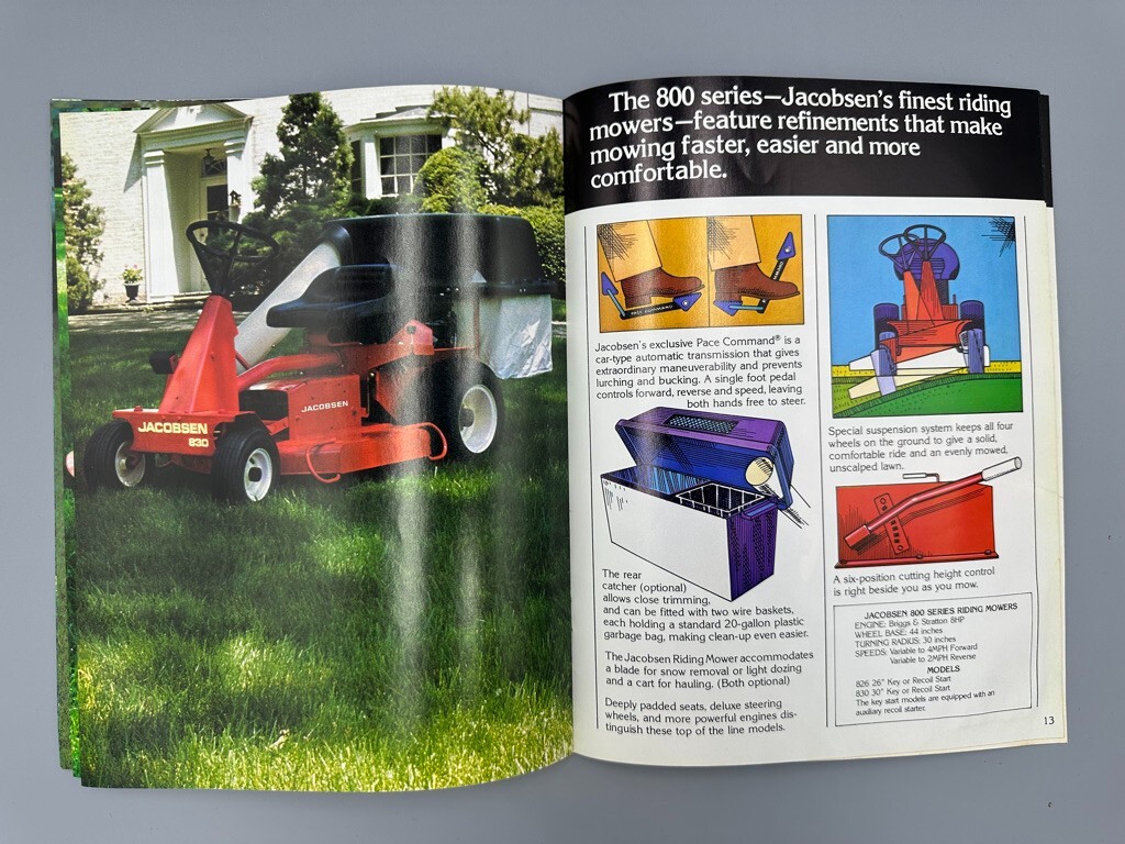 1977 JACOBSEN LAWN TRACTORS Riding Mower Advertising Catalog Vintage