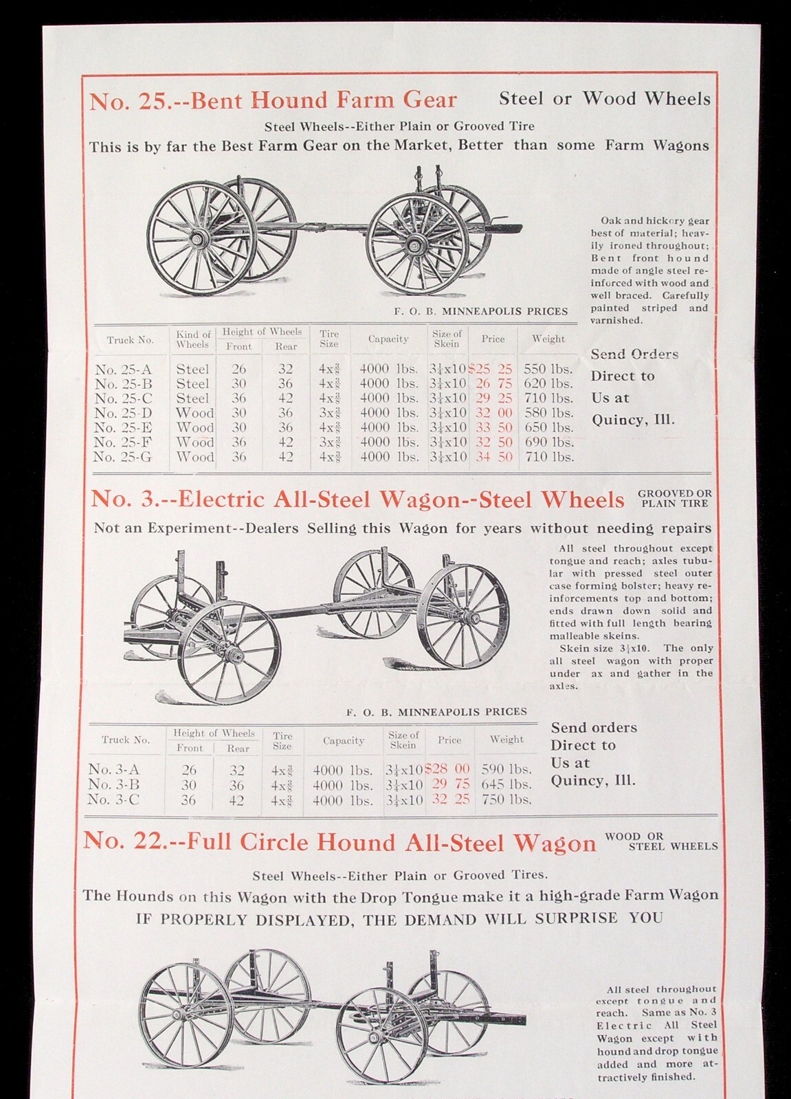 1911 Electric Wheel Co Farmer Wagons & Trucks Distributor Advertisement Mailing