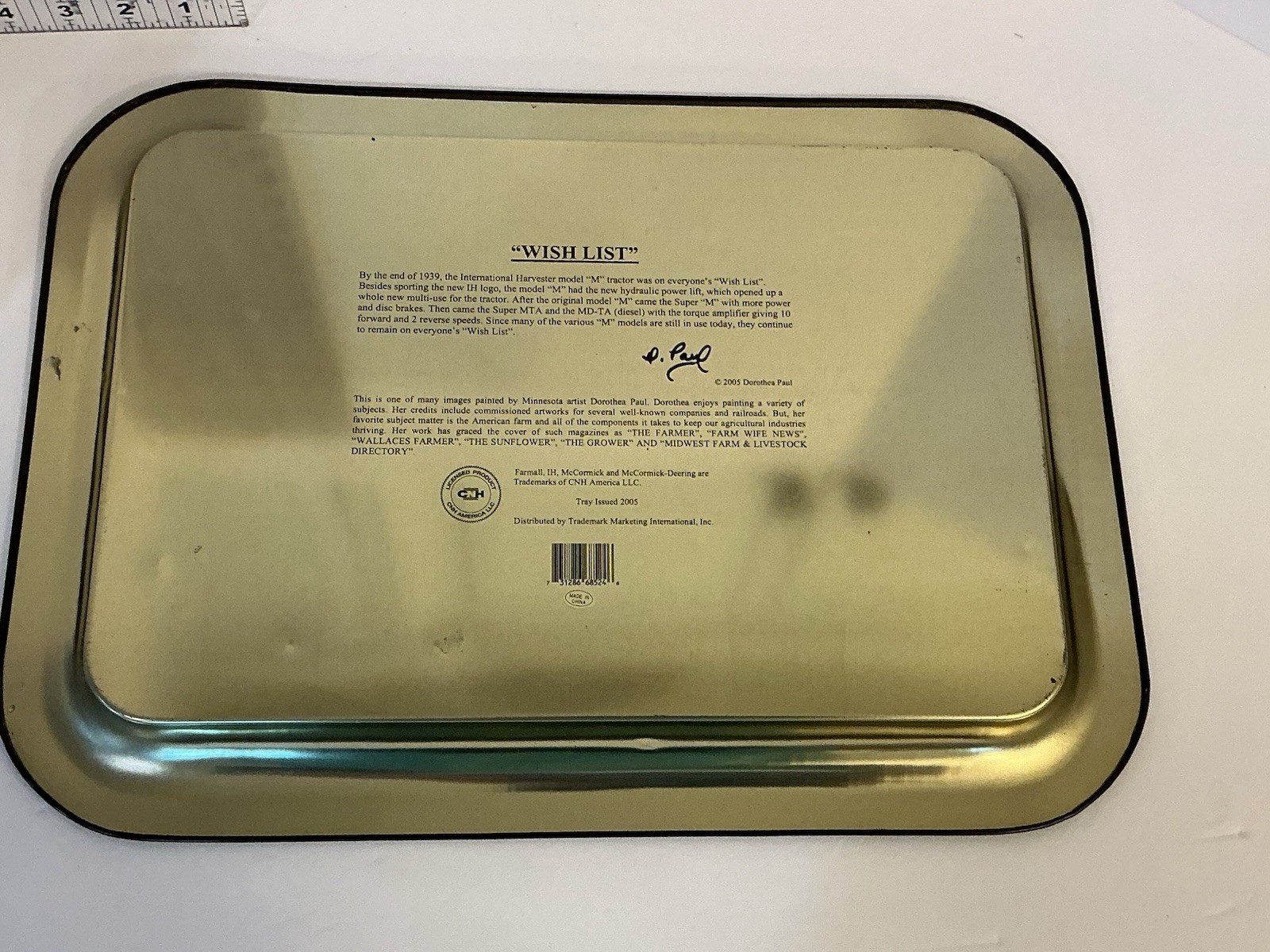 McCORMICK-DEERING FARMALL M TRACTORS SERVICING METAL TRAY « WISH LIST »