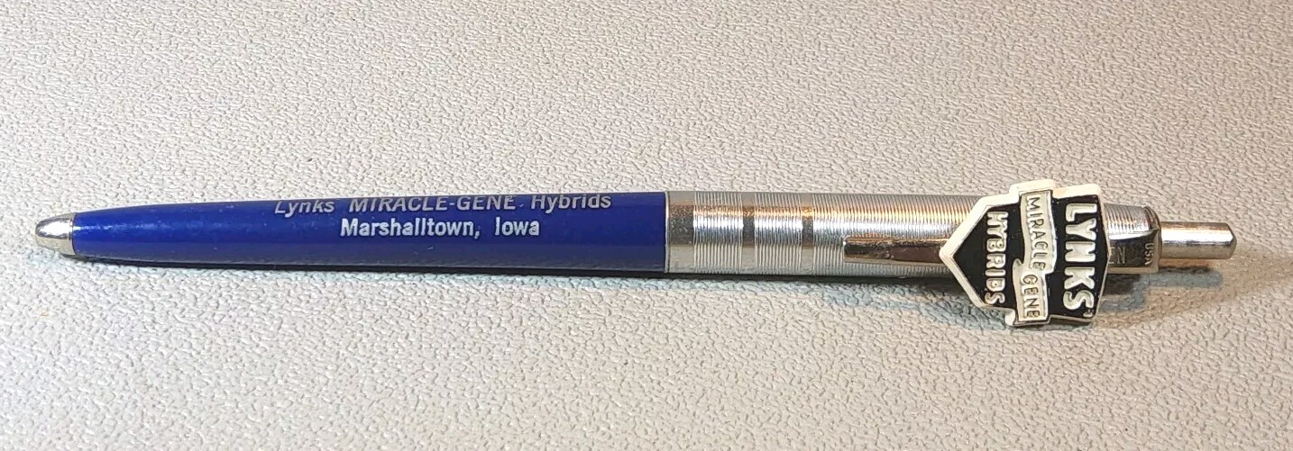 Vintage Advertising Pen ~ Lynks Miricale Gene Hybrid ~ Marshalltown, Iowa. AP-11