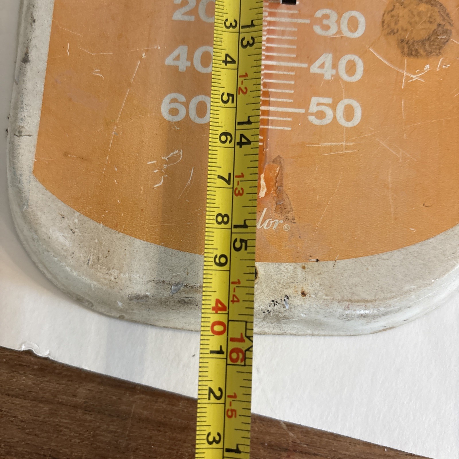 Vintage Pruett’s Pig Powders Thermometer Metal Tin Sign As Is Needs Thermometer