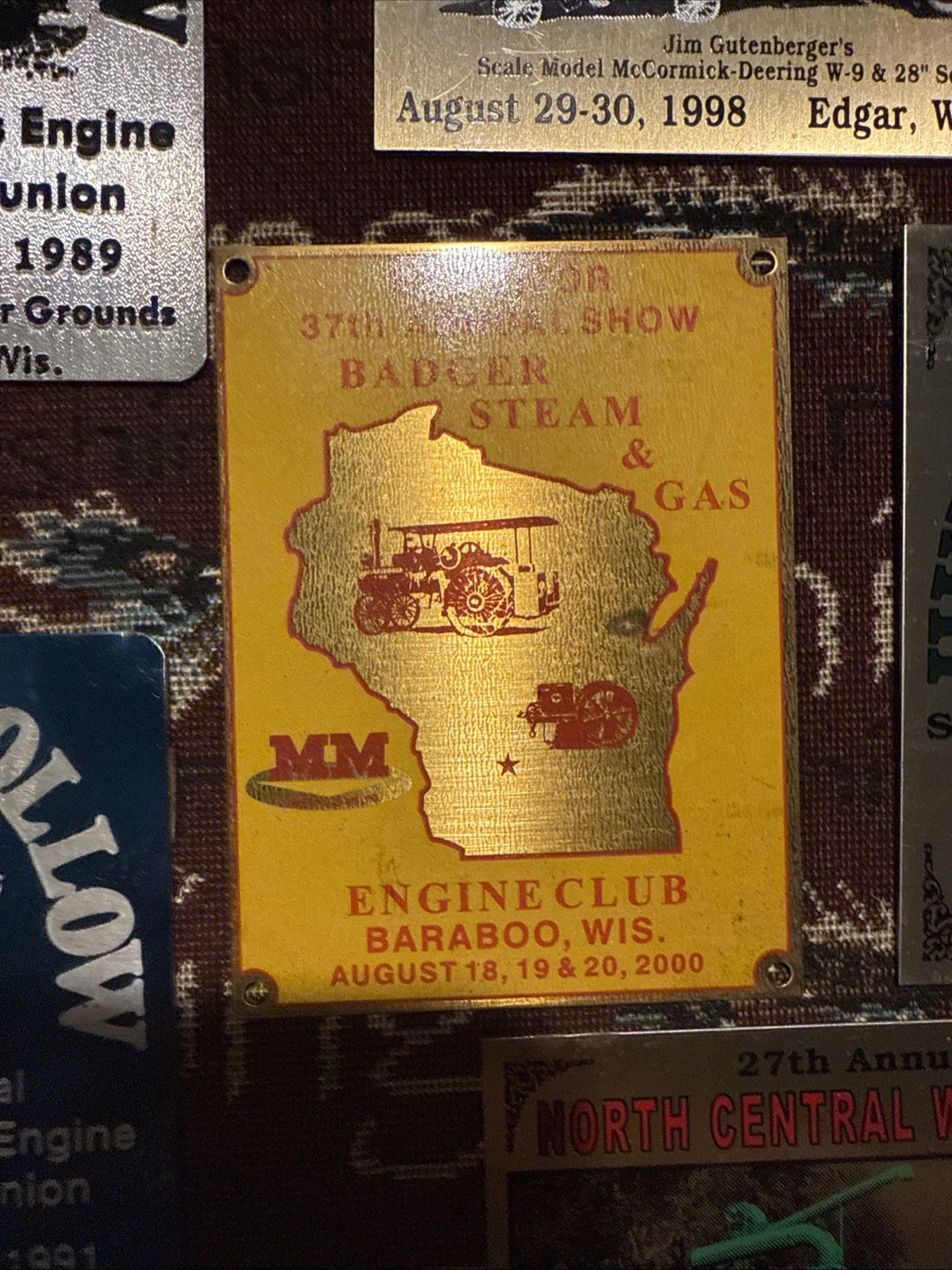 Lot Of 6 Wisconsin Steam Engine Hit & Miss Antique Tractor Show Exhibitor Plaque