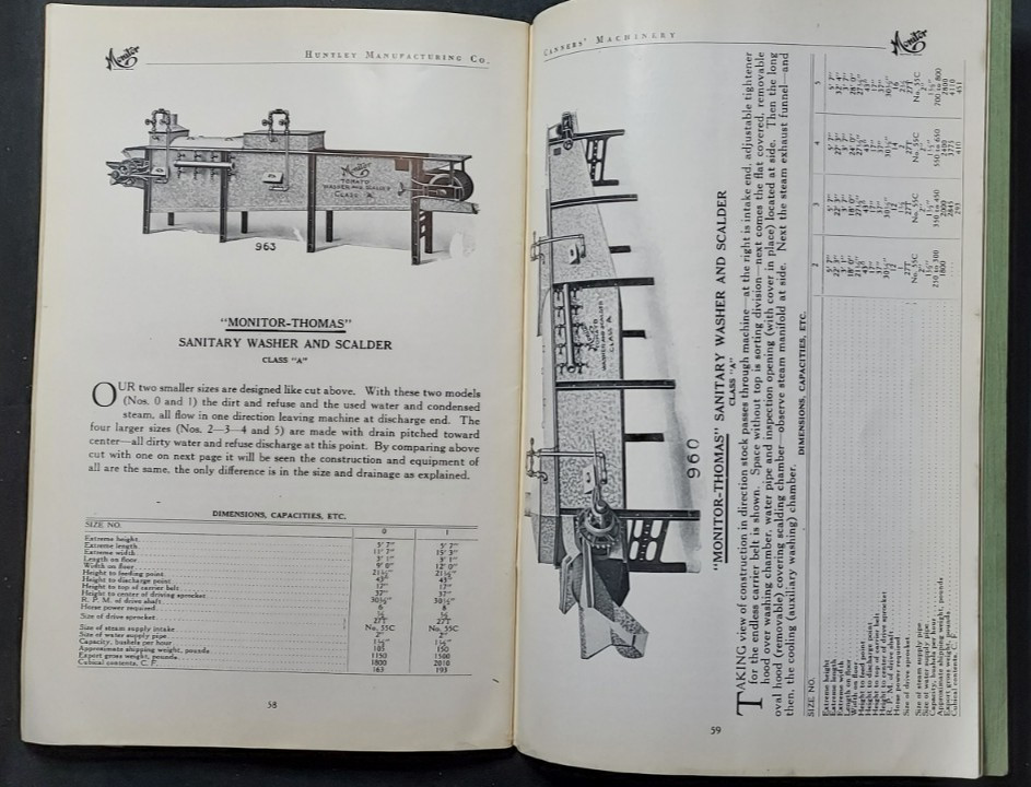1924 Catalog Monitor Canners Machinery Huntley Manufacturing Co Silver Creek NY