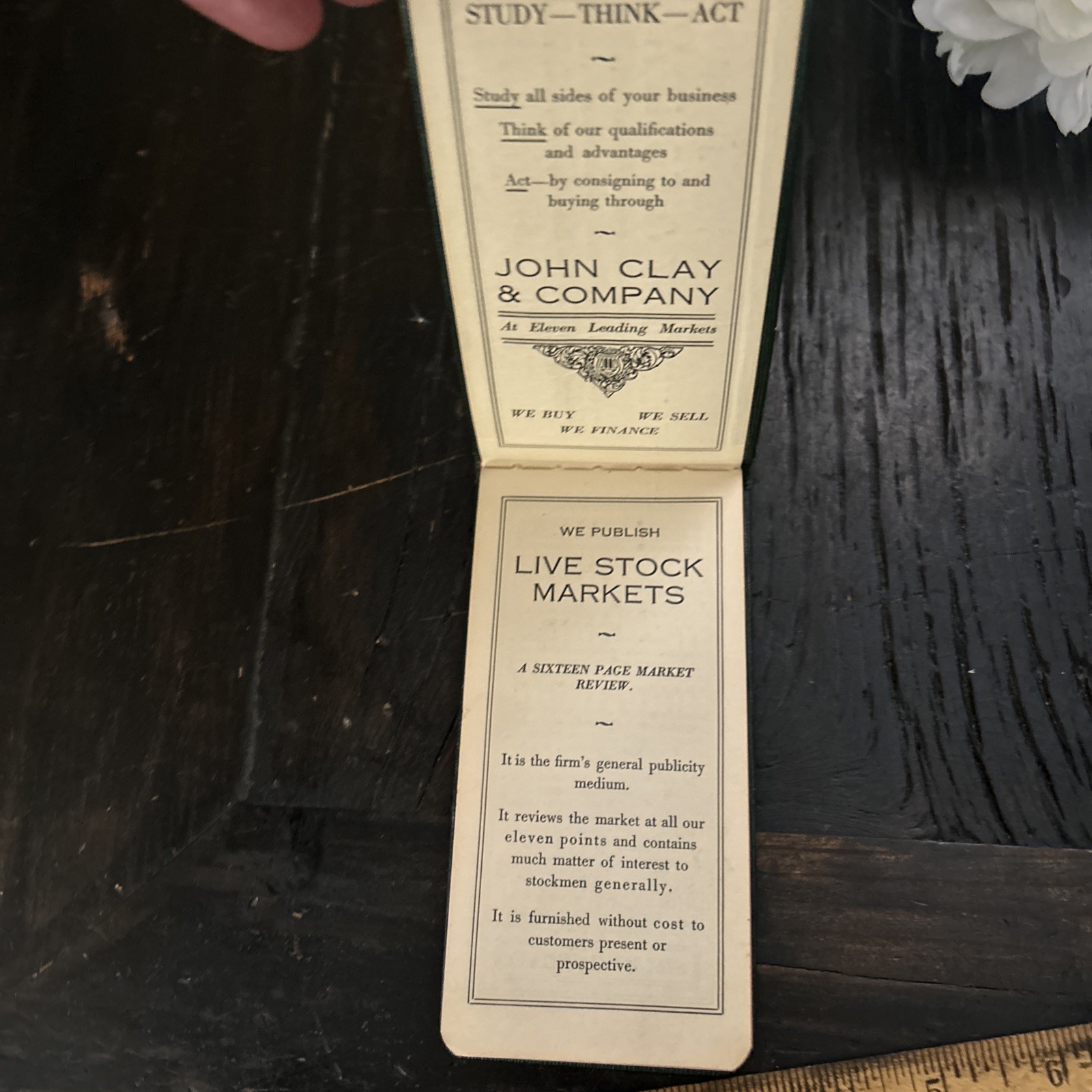1928-1930 John Clay & Co. Live Stock Commission Memo Pocket Note Ledger Book
