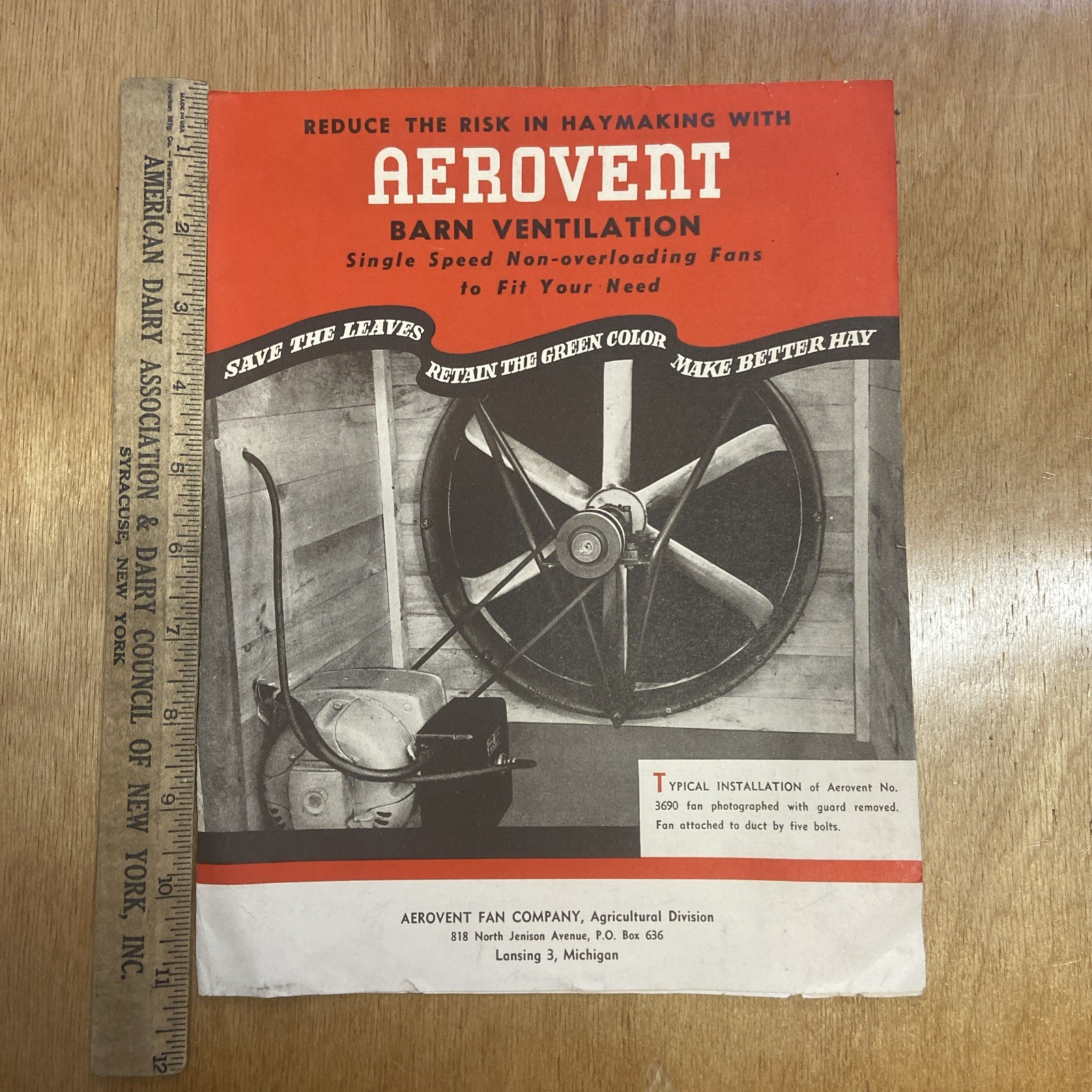 Vintage Aerovent Barn Ventilation Fan Agricultural Advertising Catalog Brochure