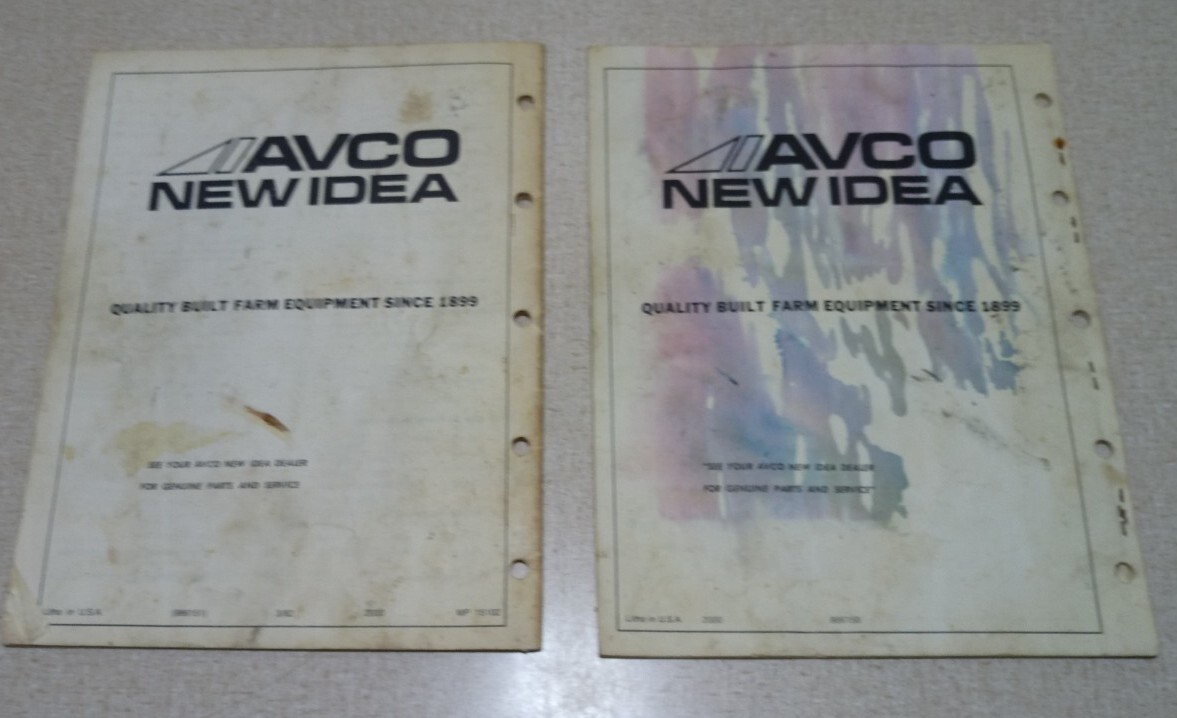 New Idea AVCO 486 RB-106 Round Baler Operator Manual & B-102 Parts List Ohio