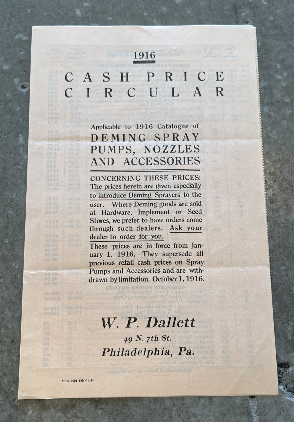 1916 Deming Spray Pump Catalog Orchard Vineyard Signed WP Dallett Letter