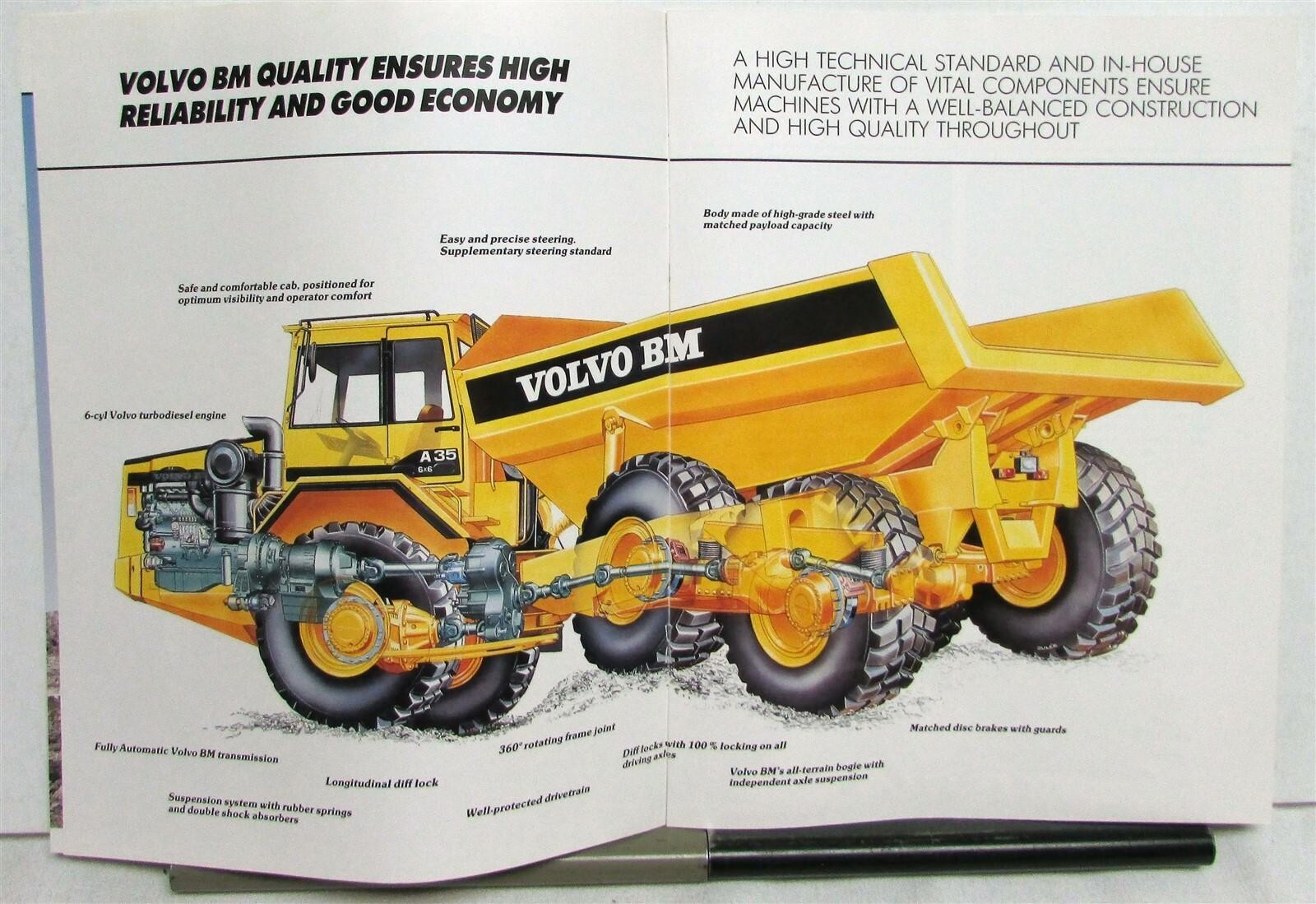 1987 VOLVO Articulated Dumpers A20 25 35 Construction Sales Brochure