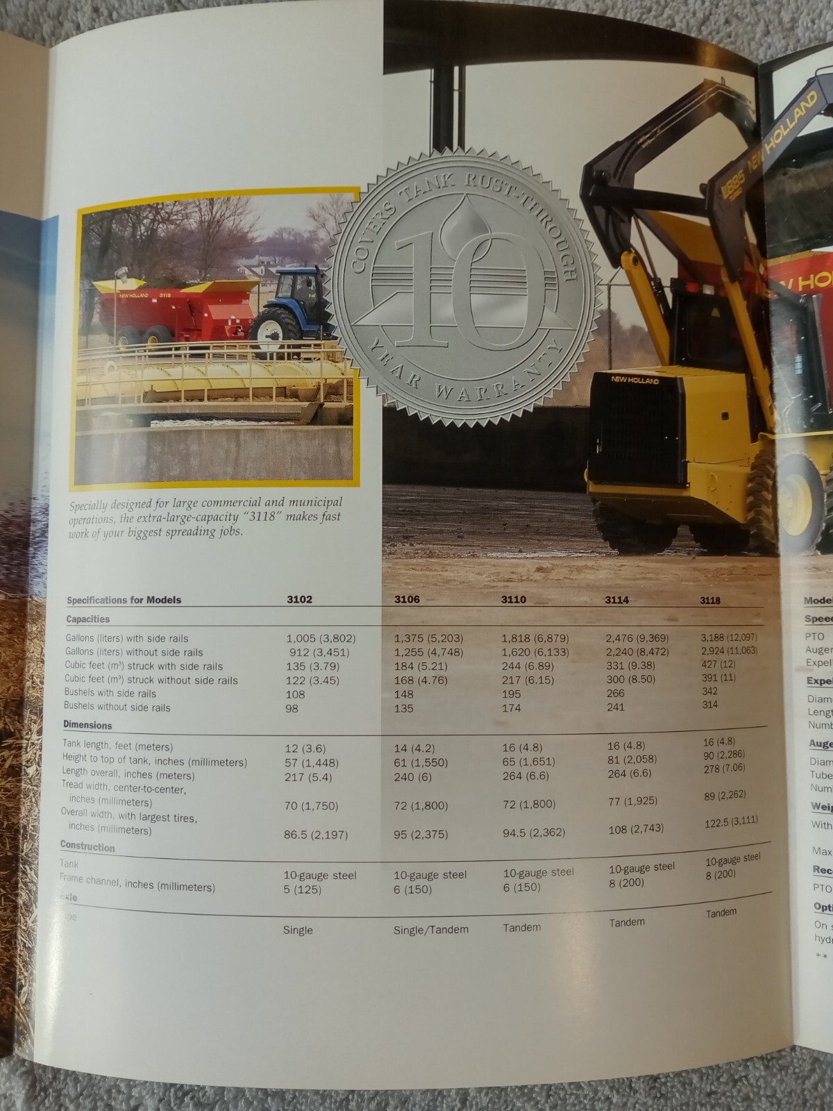 New Holland 3102 3106 3110 Side-Delivery Spreader Sales Brochures. Lot Of 7.