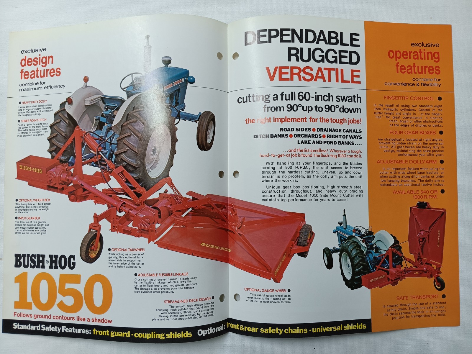 Bush Hog 1050 Rotary Cutter Farm Advertising Dealer Sales Brochure