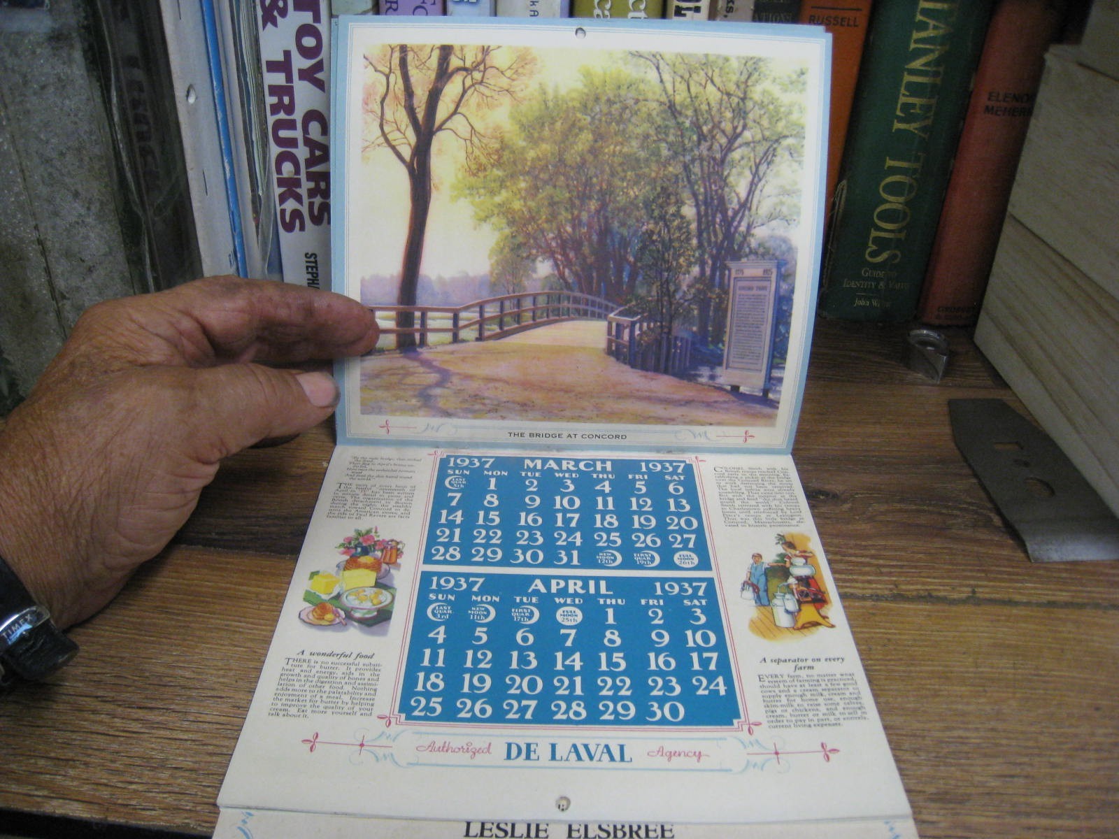1937 De Laval Cream Separators Graphic WALL Calendar L ELSBREE YANKTON S D
