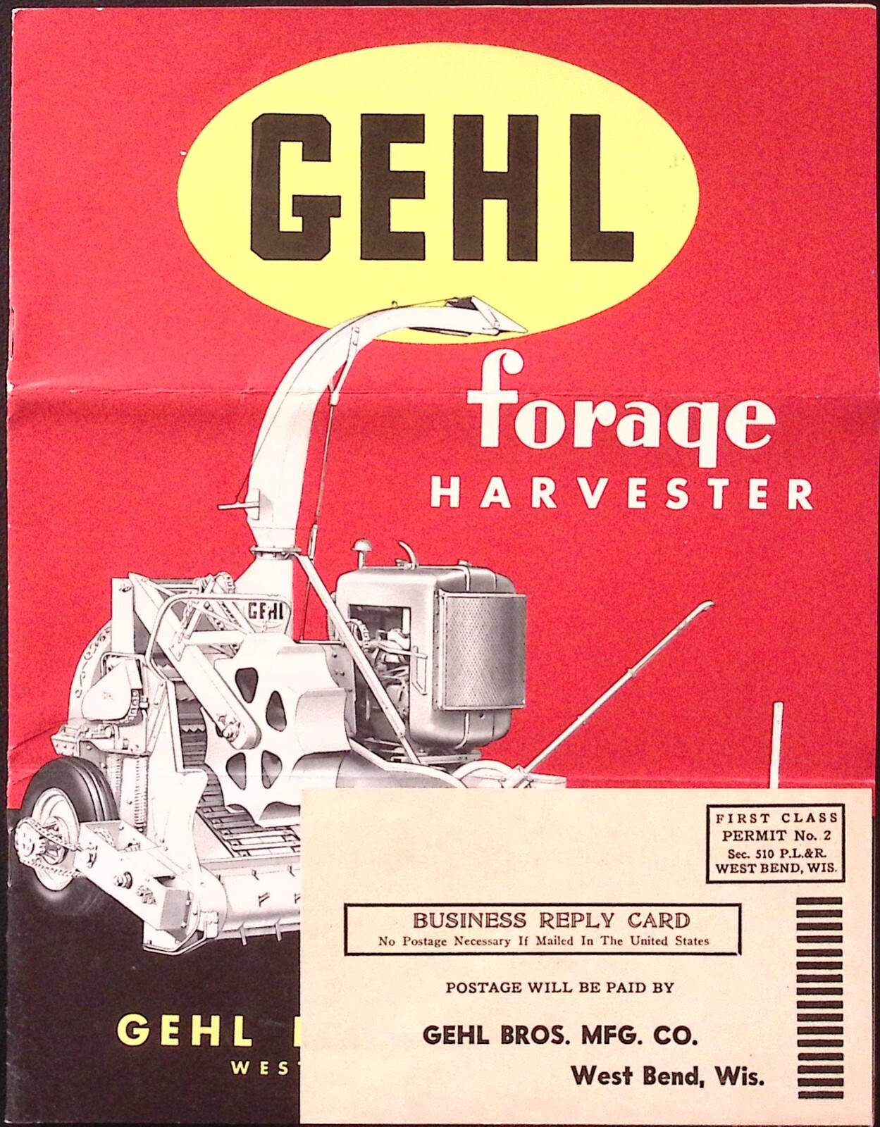 1949 Gehl Forge Harvester Dealer Brochure Sales Letter Gehl Brothers West Bend