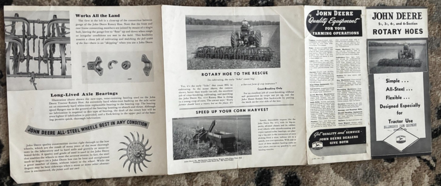 John Deere Rotary Hoes For 1953 Brochure DCPA26