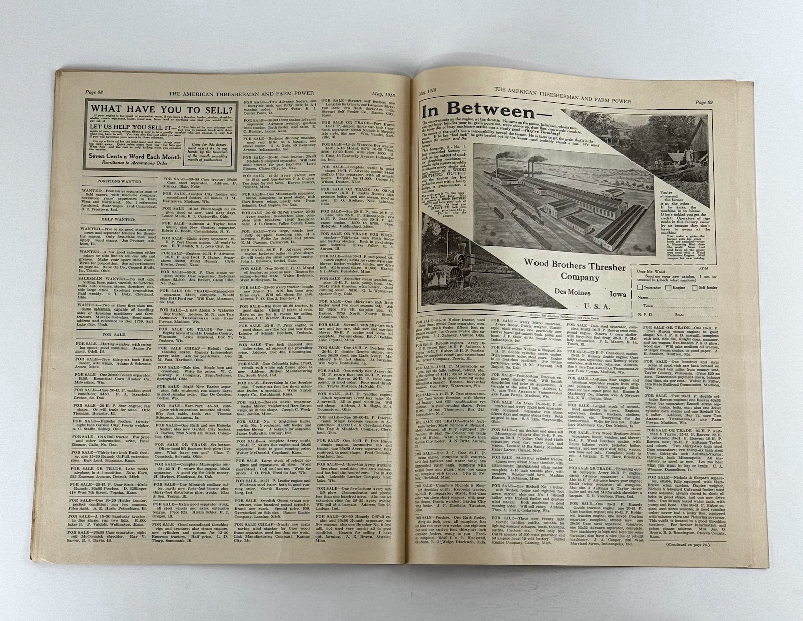 The American Thresherman & Farm Power MAGAZINE May 1918 MADISON, WIS.