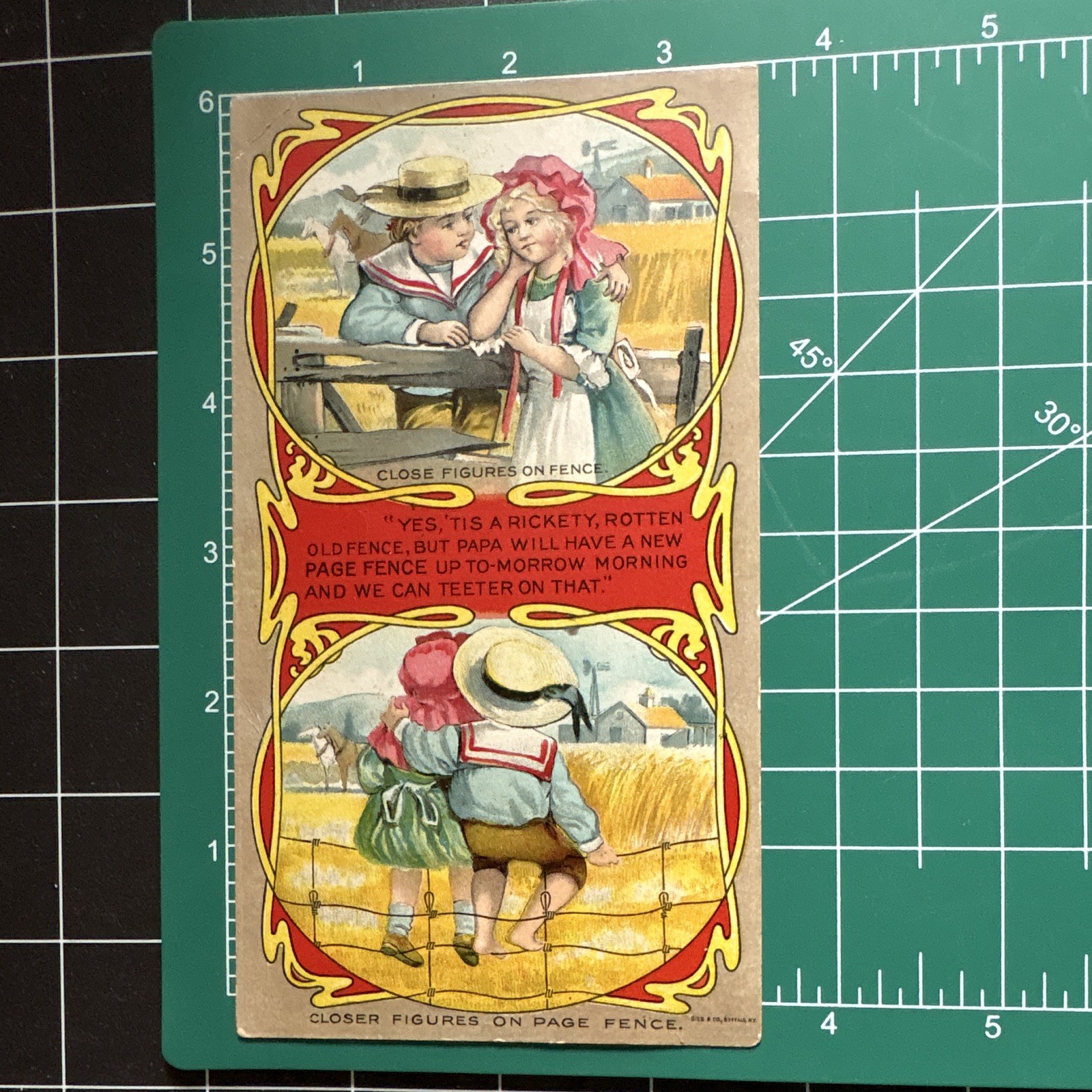 Page Woven Wire Fence Co. Agriculture Trade Card, Multicolor Advertising 1904