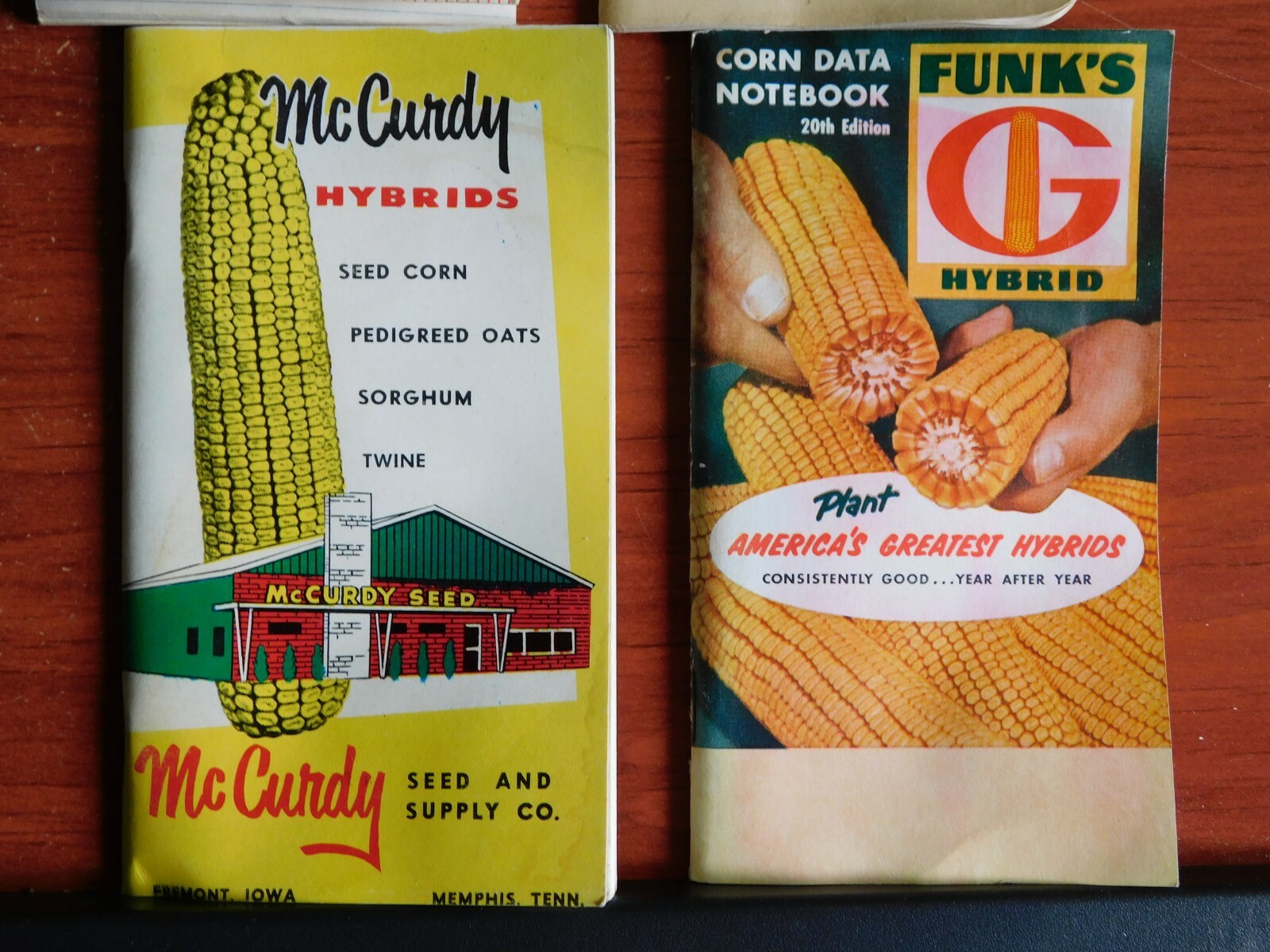 4) Notebooks: Funk&rsquo;s G, McCurdy Hybrids, Olin Agri, Armour Fert – advertising