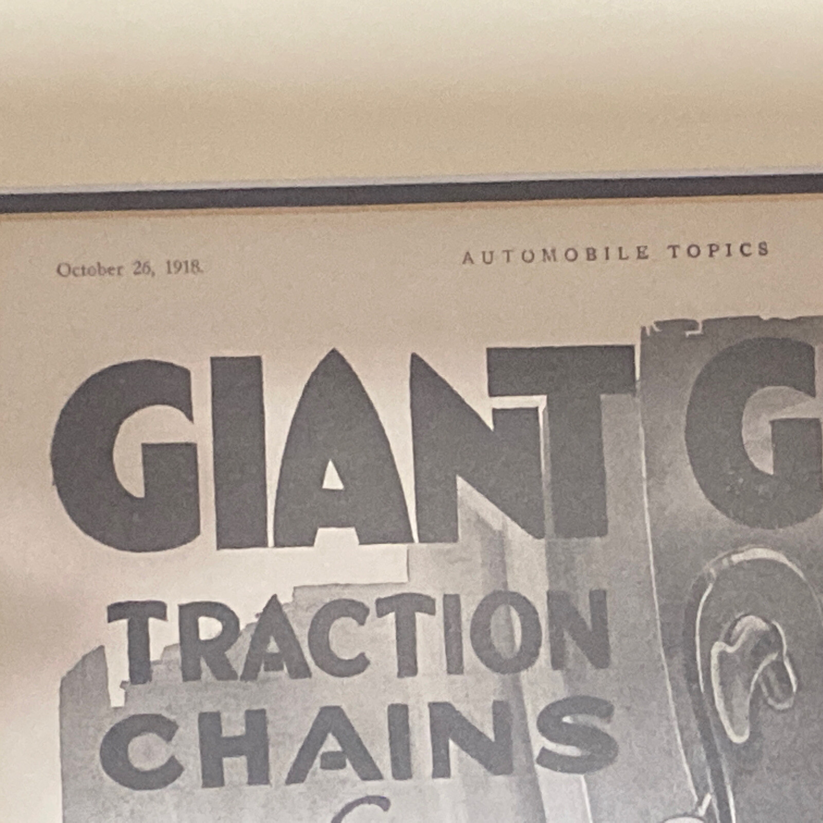 Vintage Advertising Framed Giant Grip Tractor Chains 8 X 11” Automobile Topics