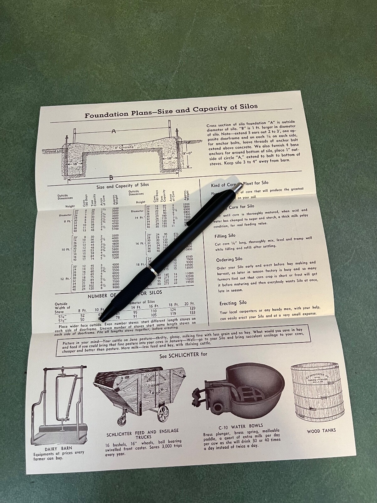 Orignal Schlichter Wood Silos Single Page Sales Brochure Philadelphia Pa