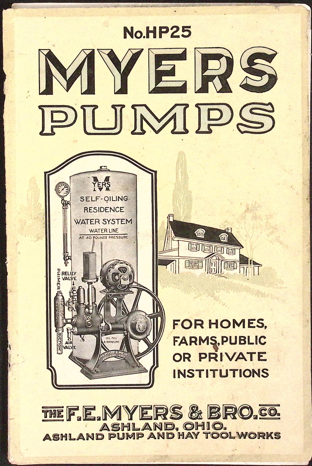 F E Myers & Bro Co Ashland OH Myers Pumps Catalog No. HP25
