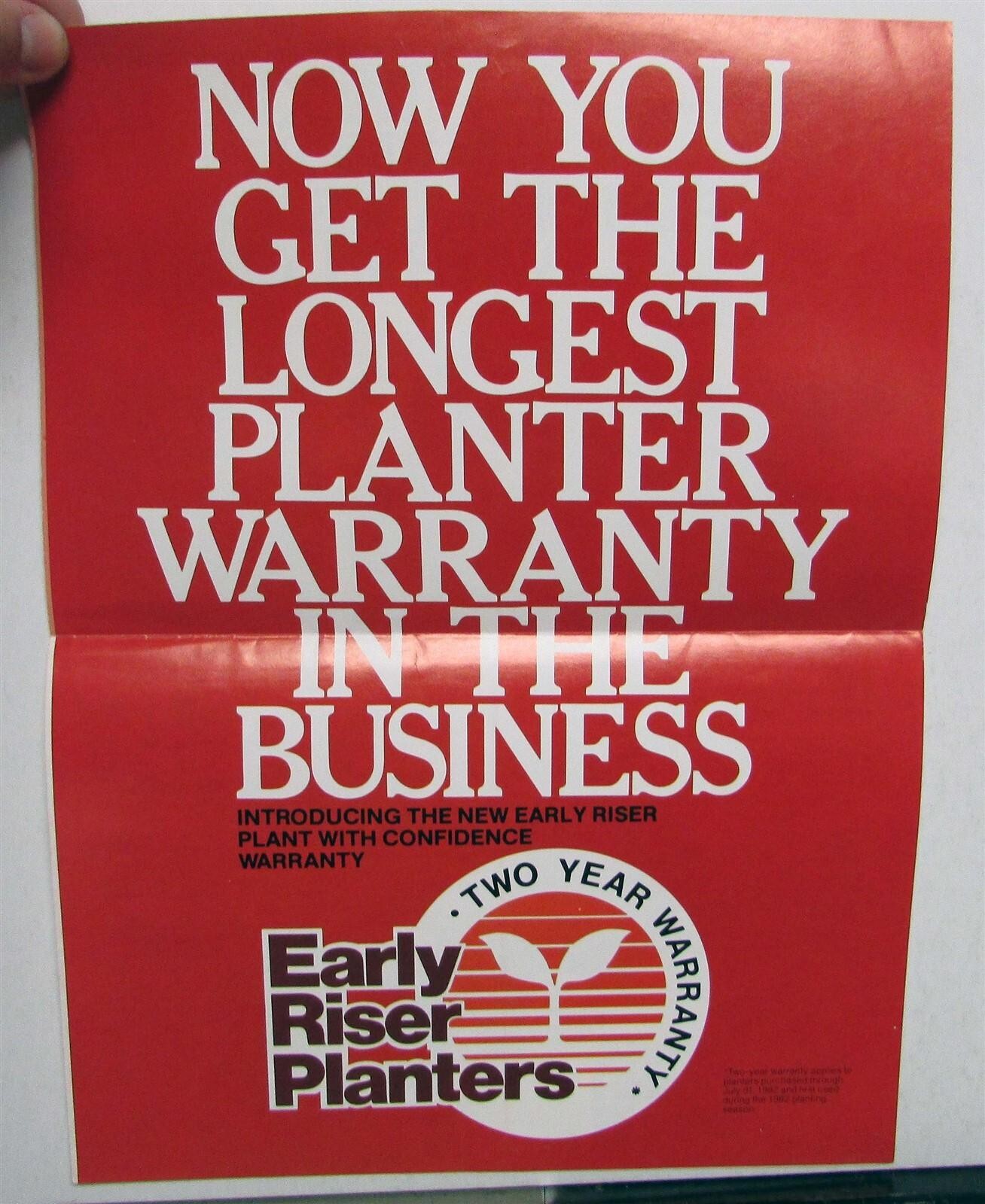 1982 International Harvester Early Riser Planter Specs Agriculture Brochure