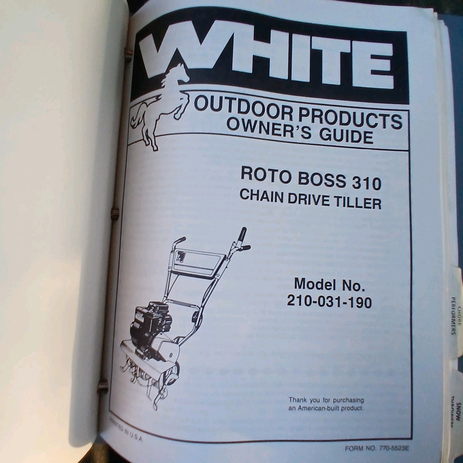 1990 White Outdoor Power Products Parts Catalog Mowers, Tillers, Snow Throwers