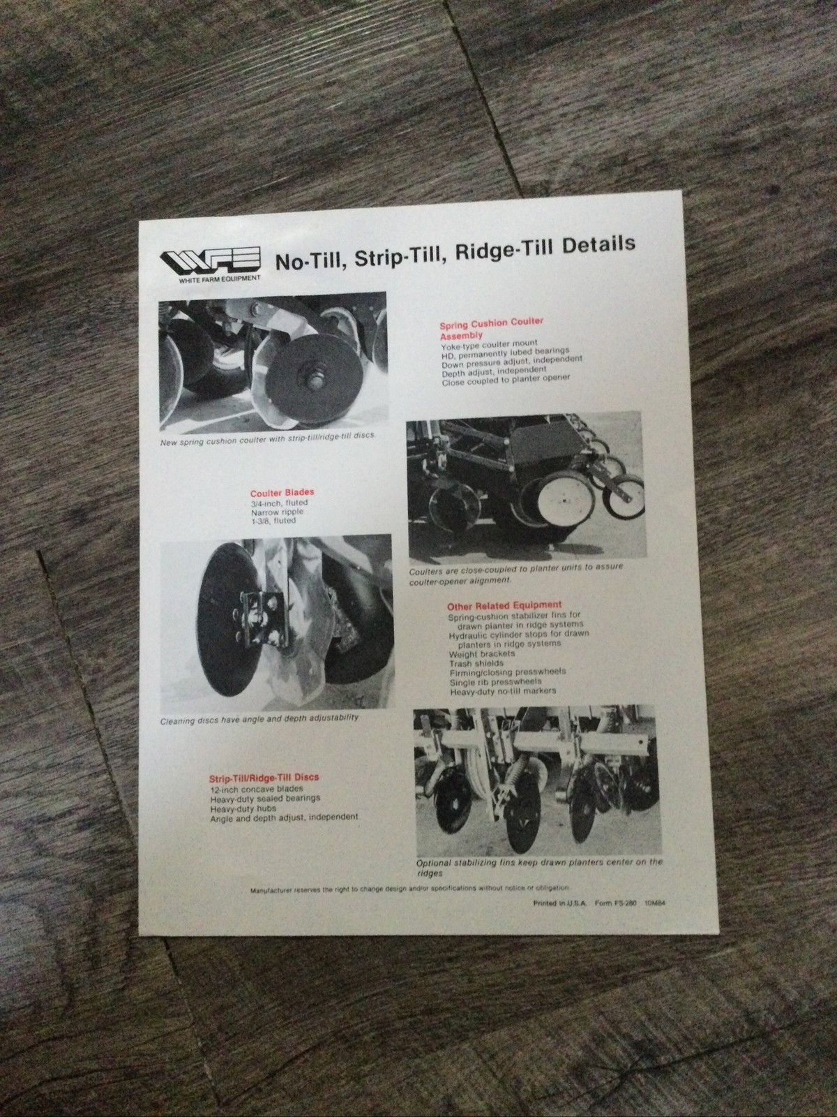 White Farm Equipment WFE Seed Boss Planter 5100 Series No-till Brochures (2)